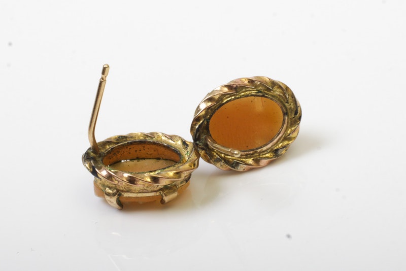 Vintage Gold Plated Cameo Jewelry