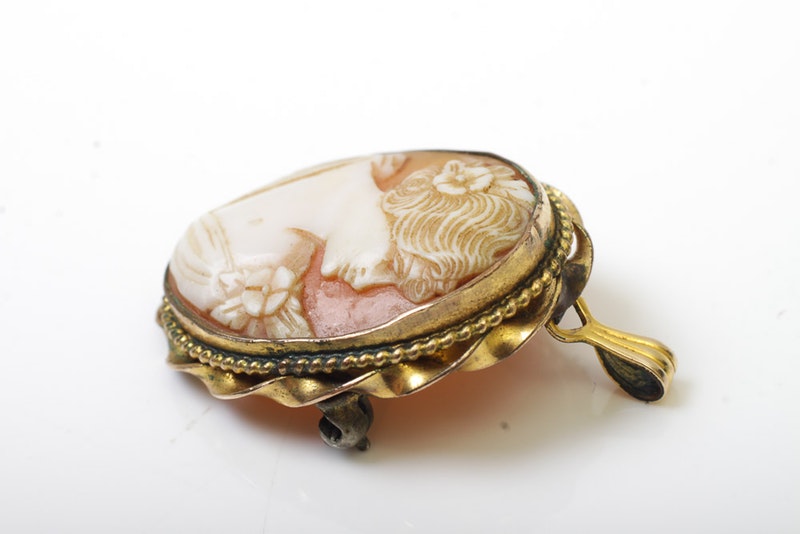Vintage Gold Plated Cameo Jewelry