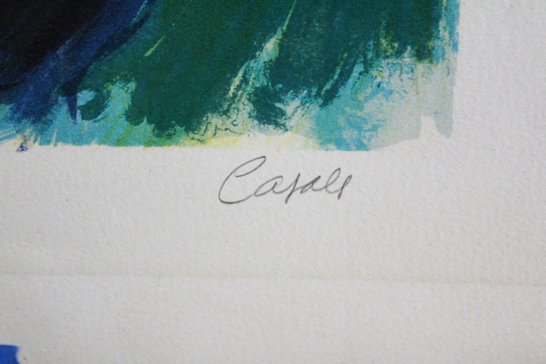 Casals Lithograph Print on Paper "Lady at the Horse Race"