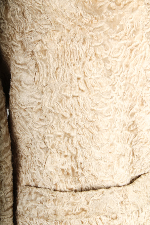 Vintage Double-Breasted Lamb Fur Coat