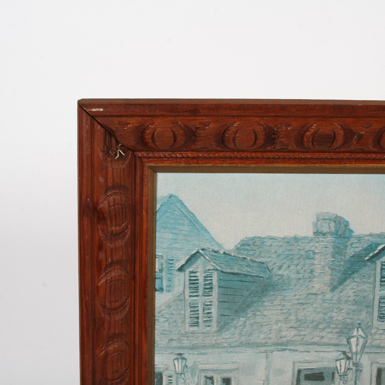 Reproduction George Drummond Mansfield Acrylic on Board Painting of Bourbon Street