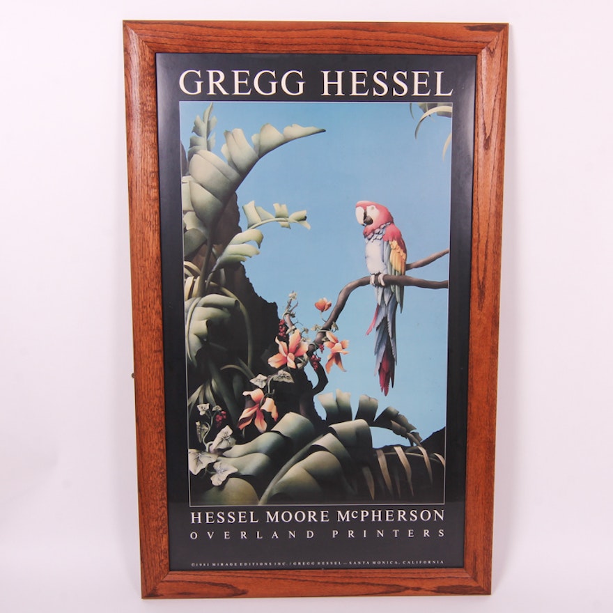 Greg Hessel Framed Art Poster of a Parrot