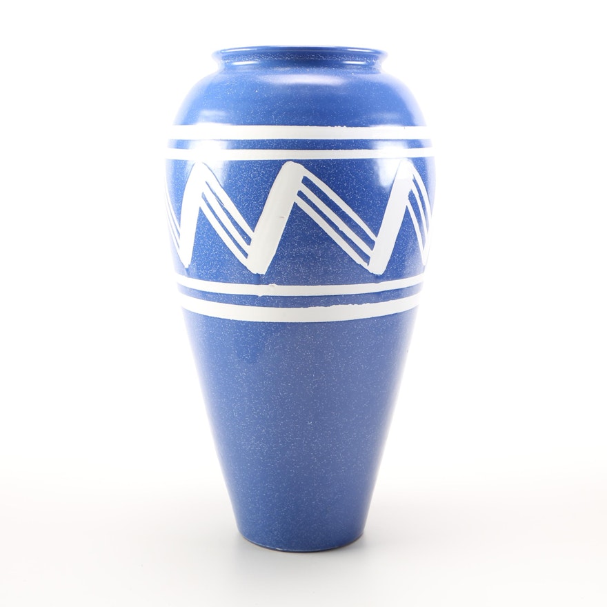 Italian Blue and White Ceramic Vase