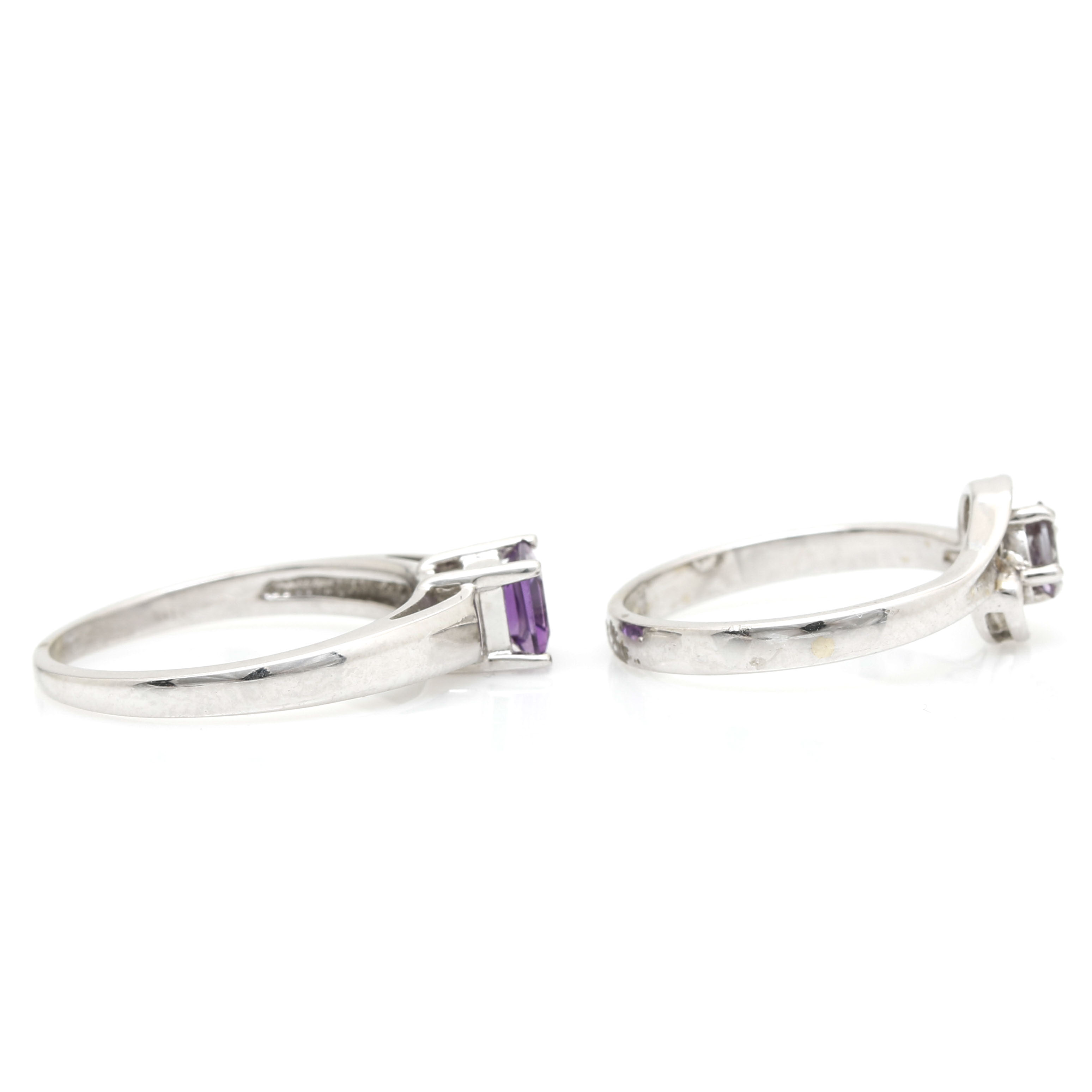 14K White Gold Gemstone Rings