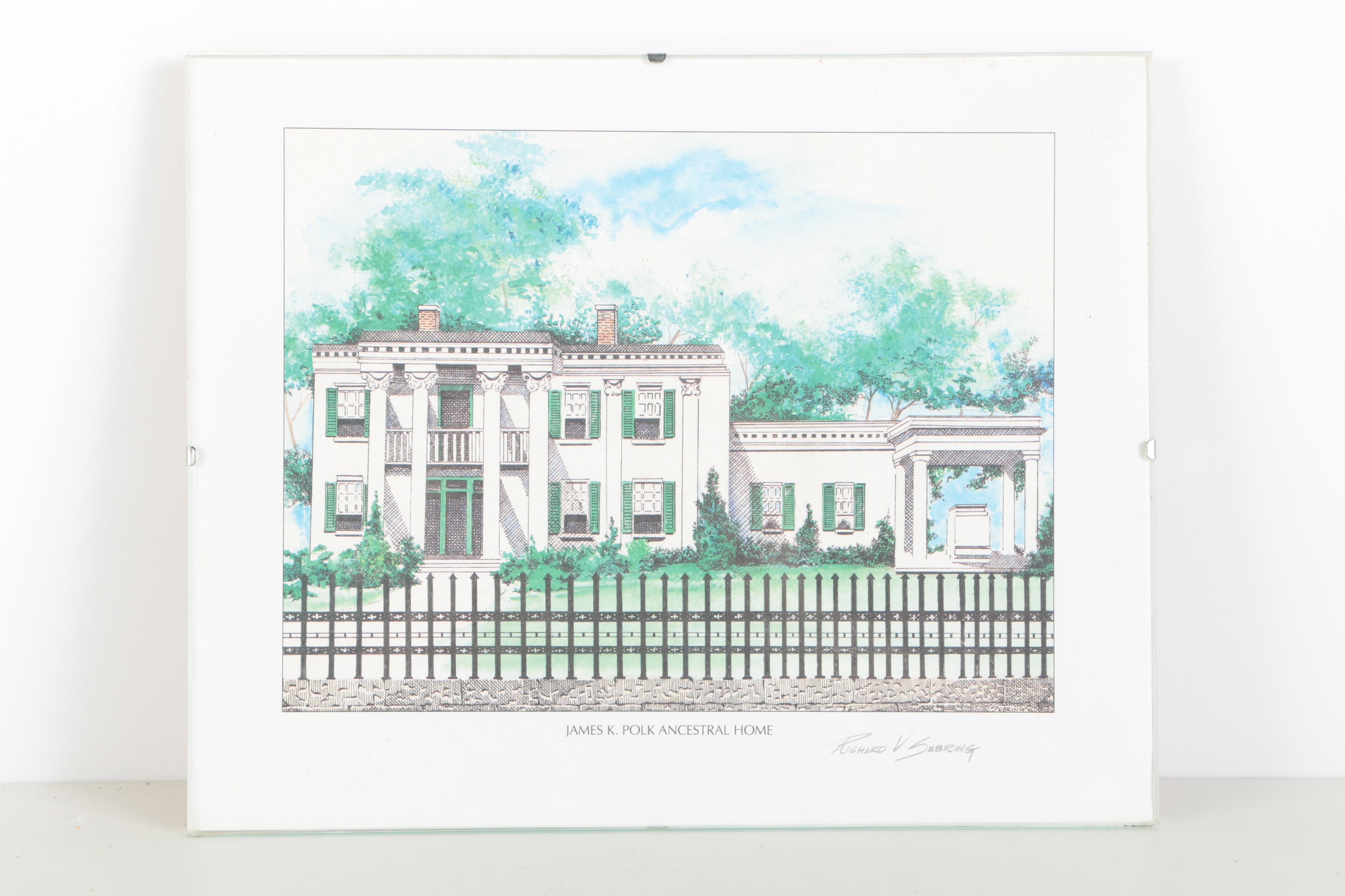 Richard V. Sebring Offset Lithographs of U. S. Presidents' Private Residences