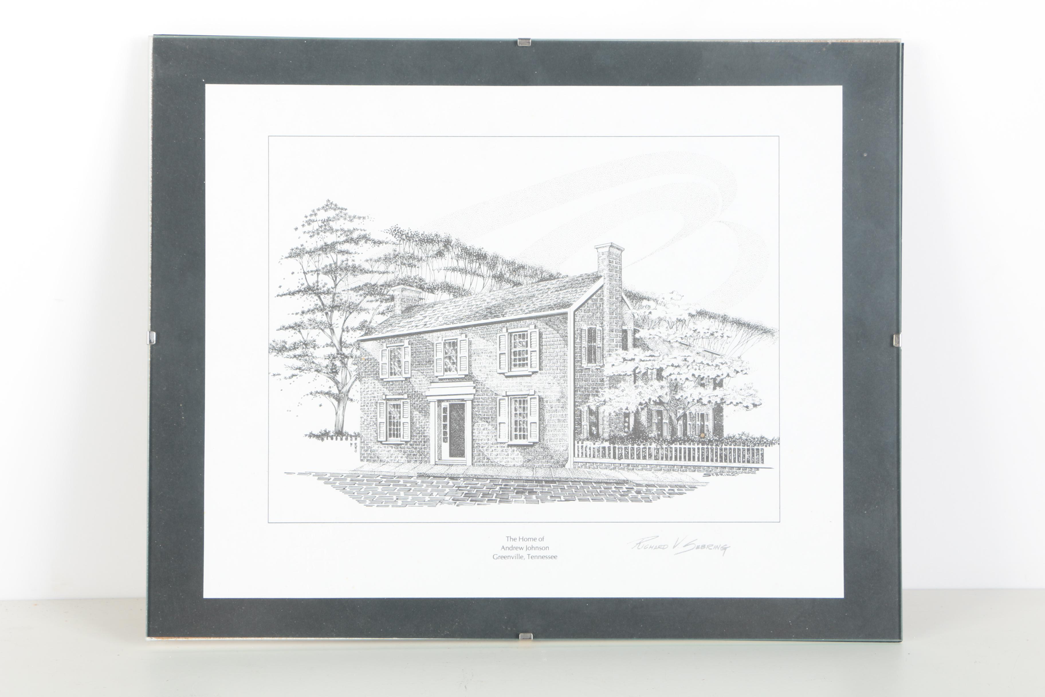 Richard V. Sebring Offset Lithographs of U. S. Presidents' Private Residences