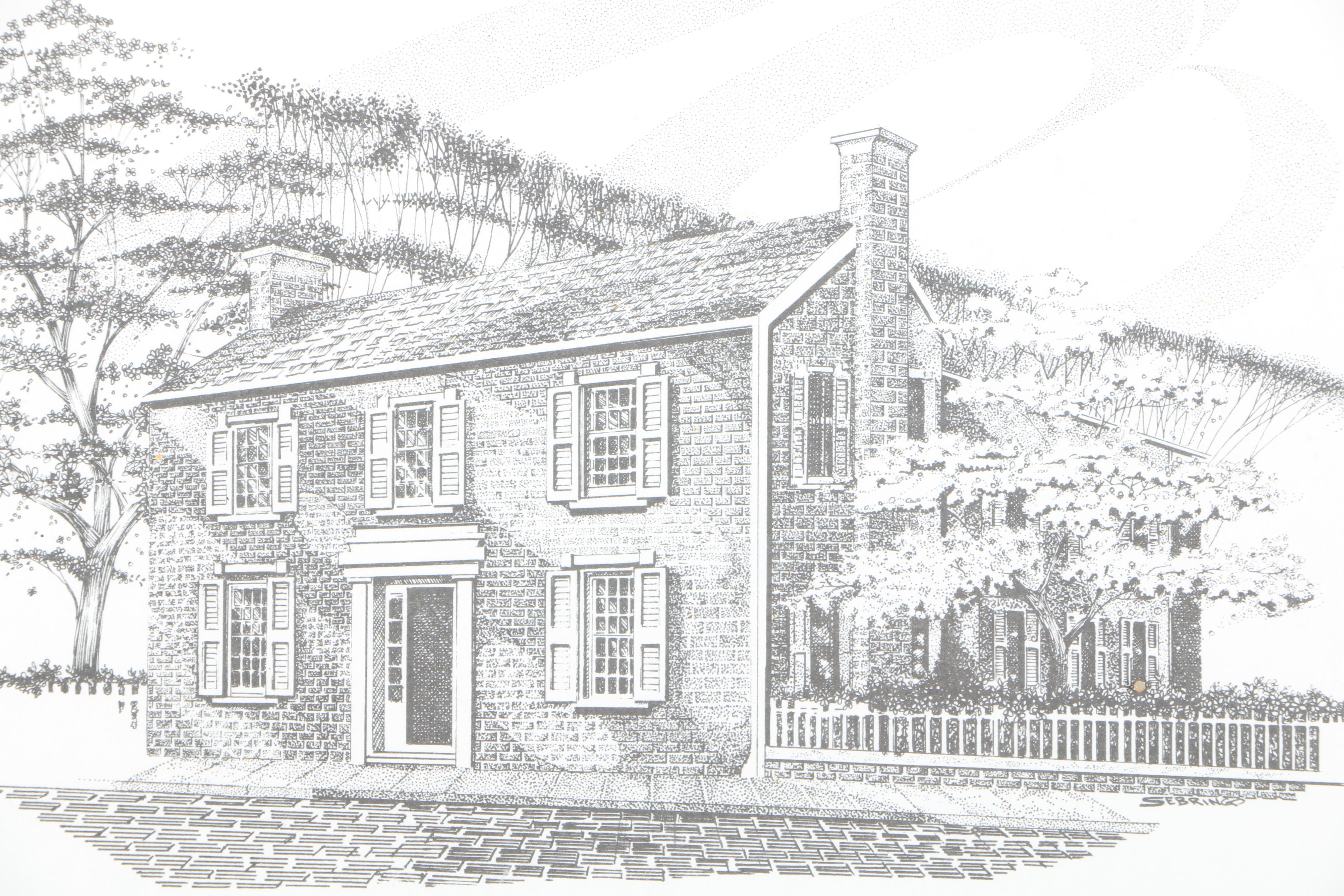 Richard V. Sebring Offset Lithographs of U. S. Presidents' Private Residences