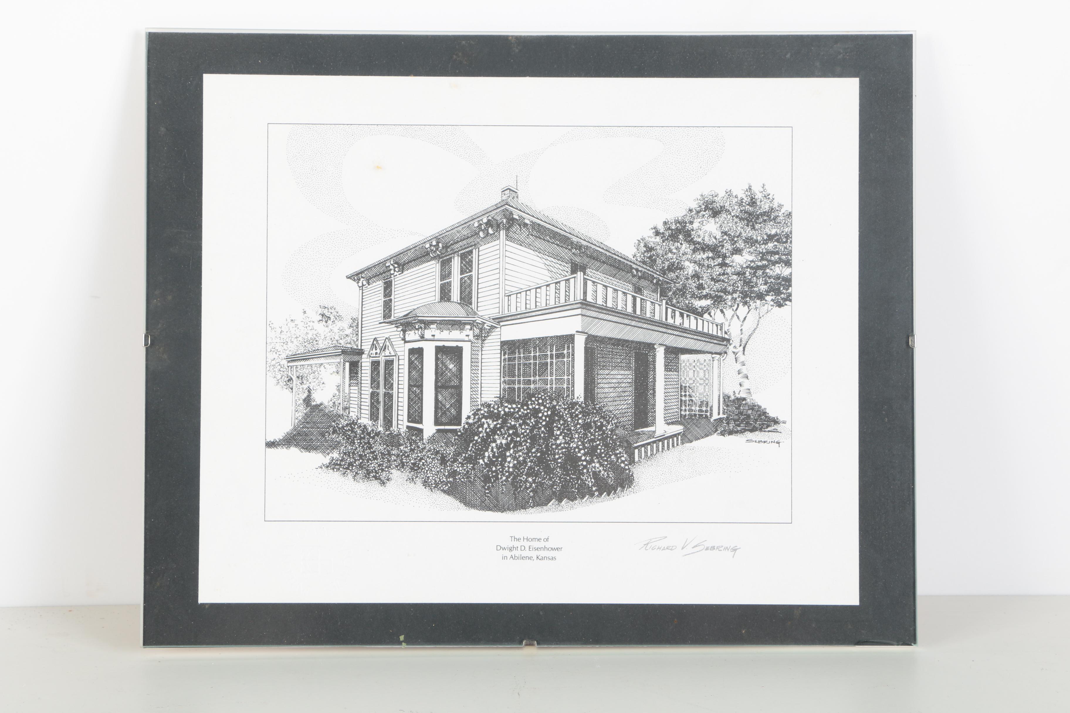 Richard V. Sebring Offset Lithographs of U. S. Presidents' Private Residences
