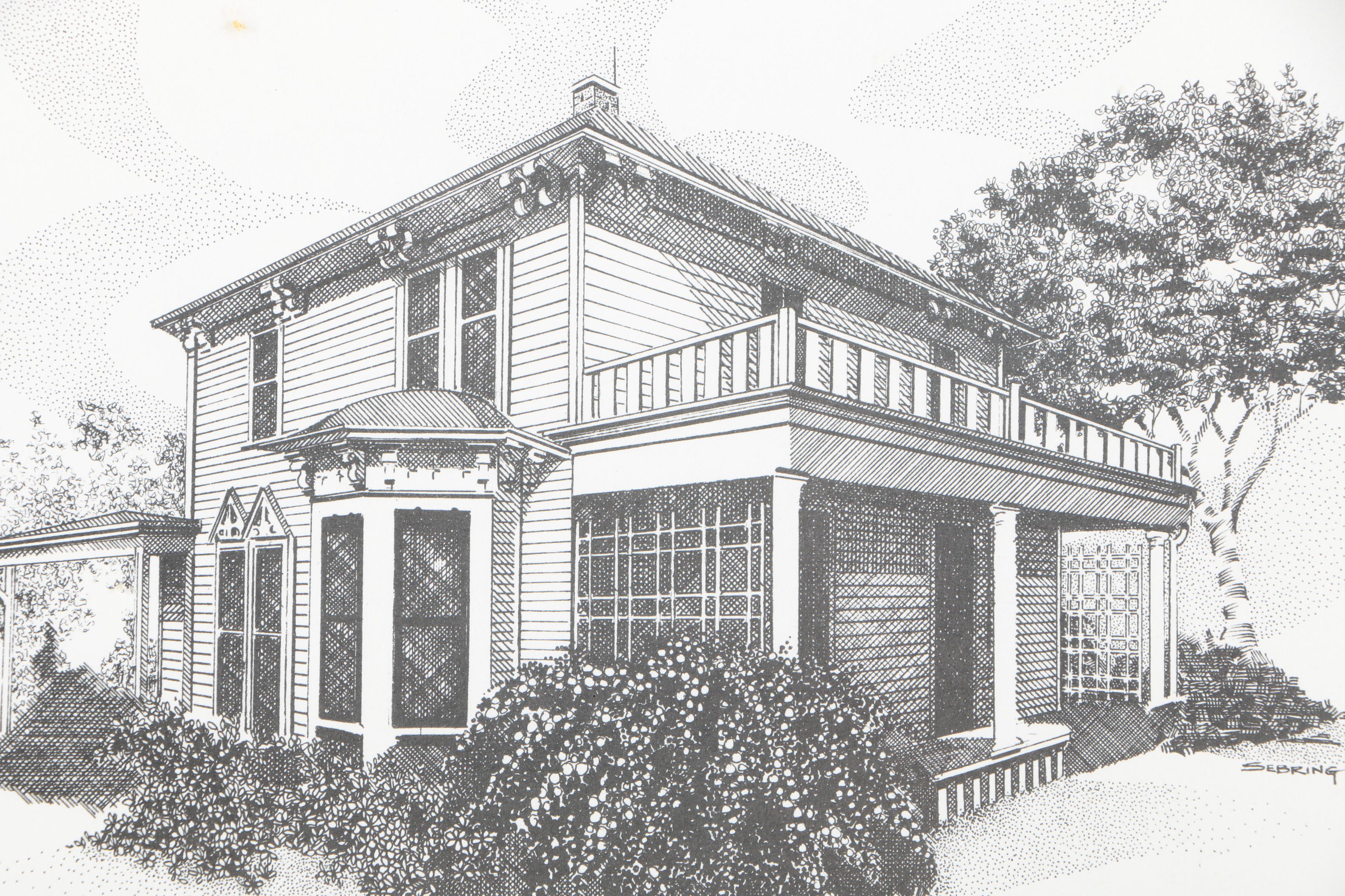 Richard V. Sebring Offset Lithographs of U. S. Presidents' Private Residences