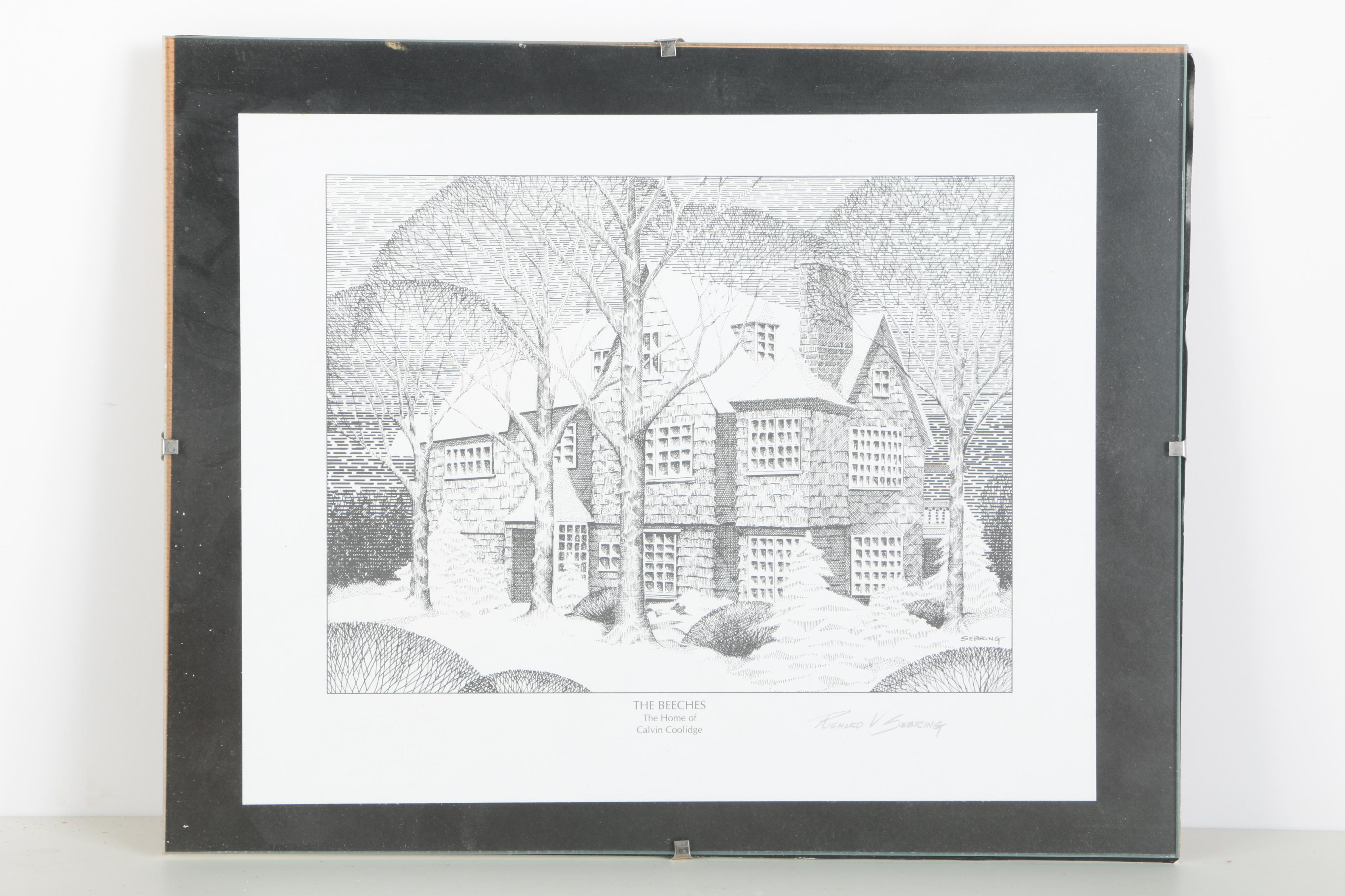 Richard V. Sebring Offset Lithographs of U. S. Presidents' Private Residences