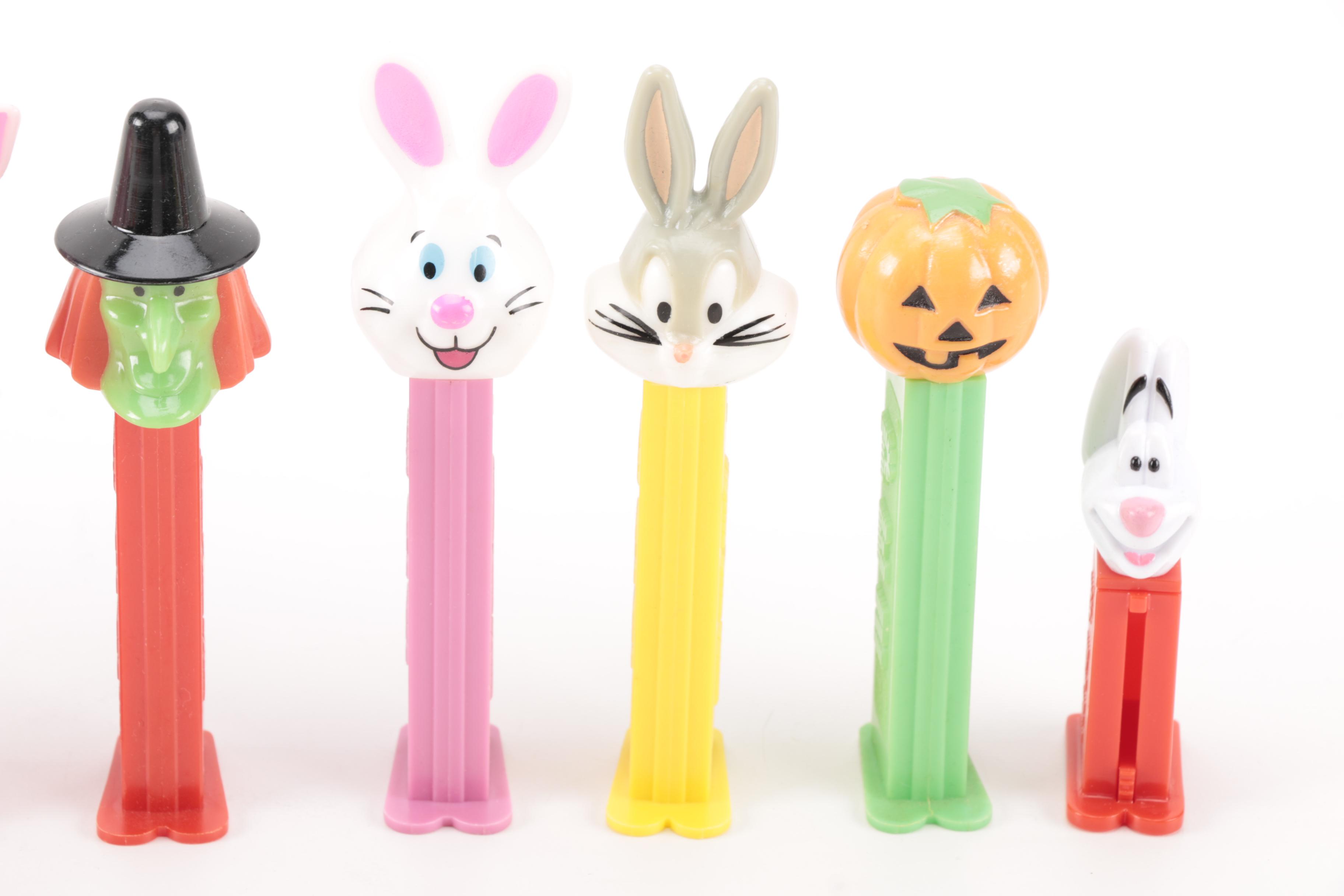 Pez Dispenser Collection Featuring Winnie the Pooh and Wizard of Oz Figurines