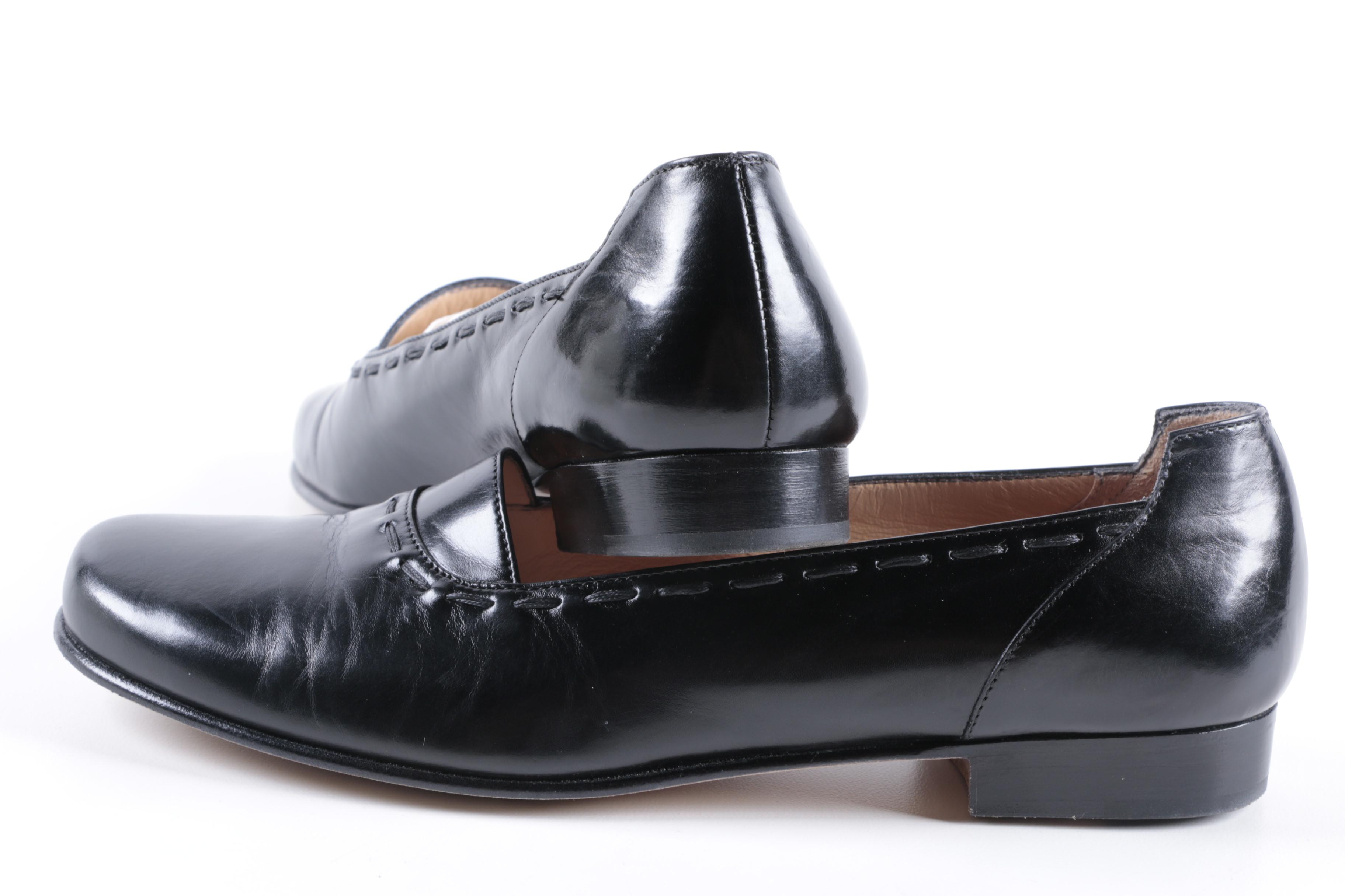 Manolo Blahnik Black Leather Loafers