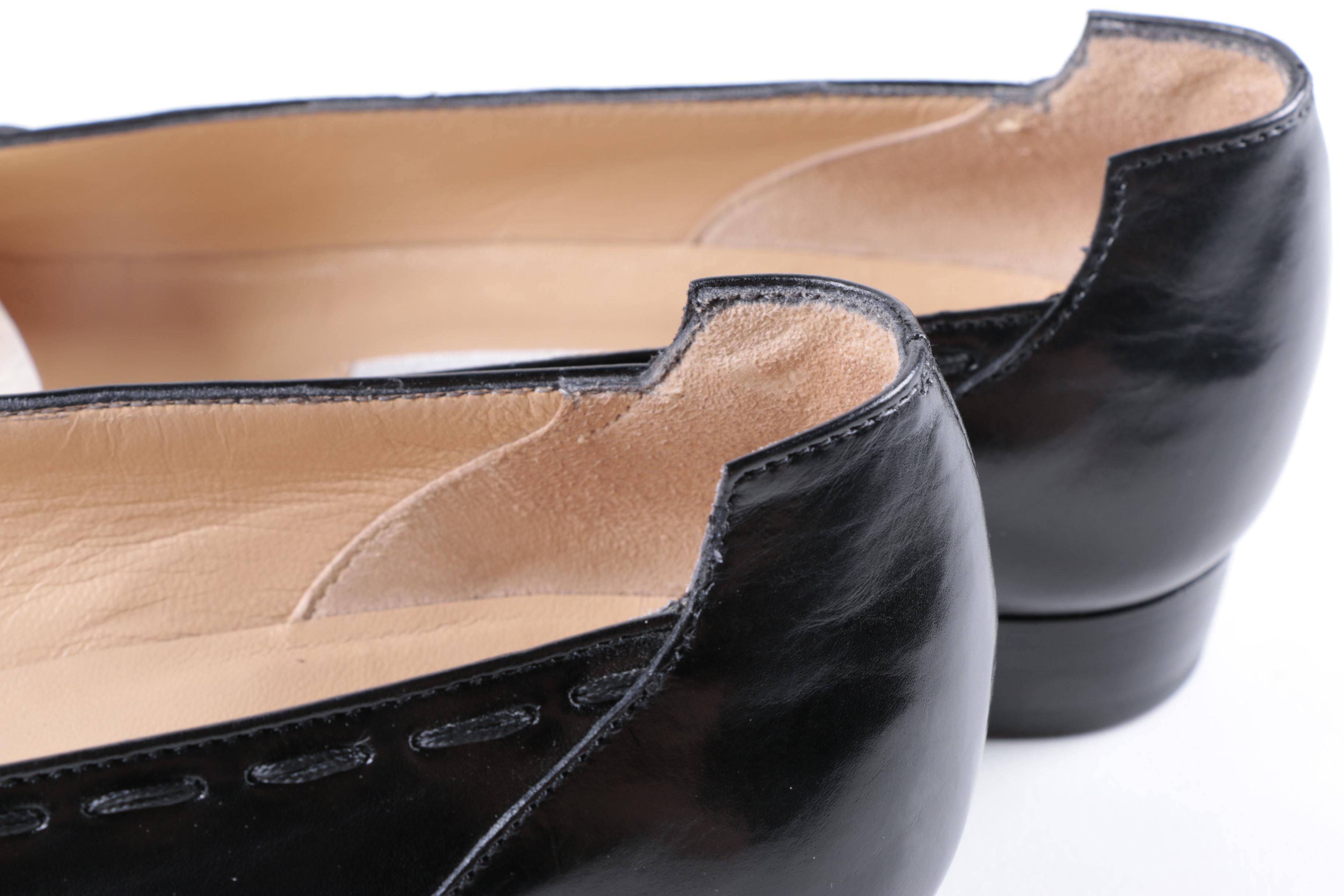 Manolo Blahnik Black Leather Loafers