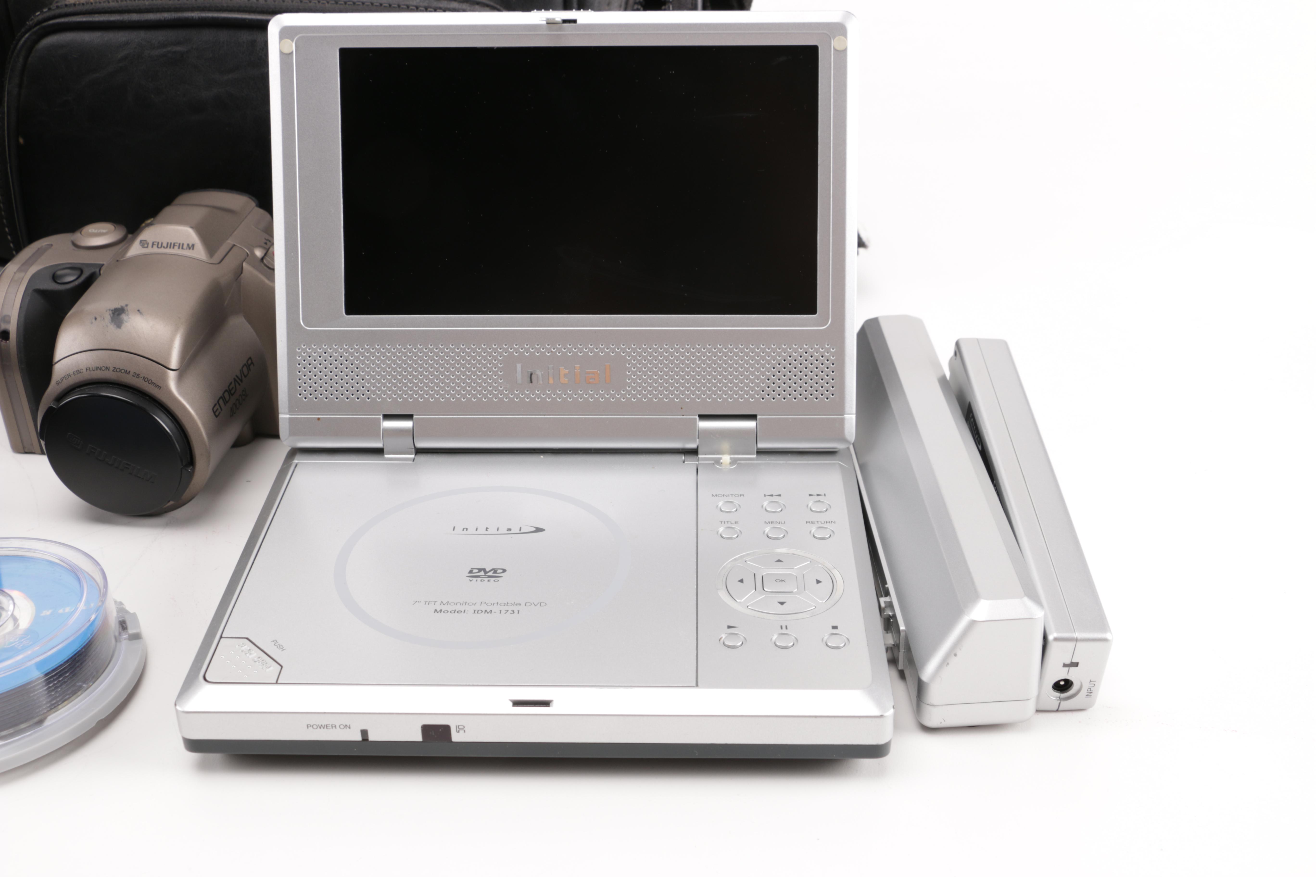Photography Equipment Collection and Portable DVD Player