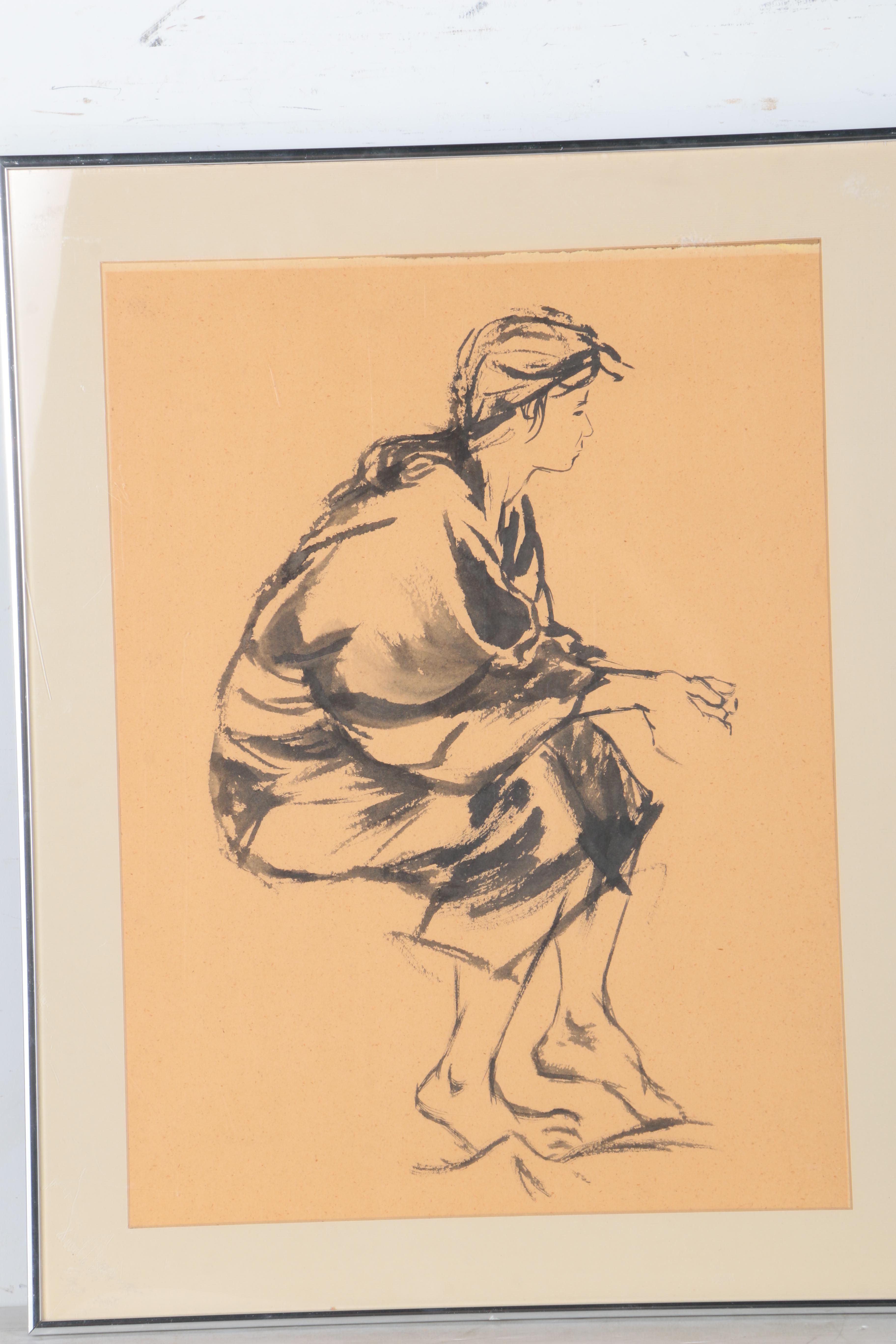 Ink Wash Figure Drawing