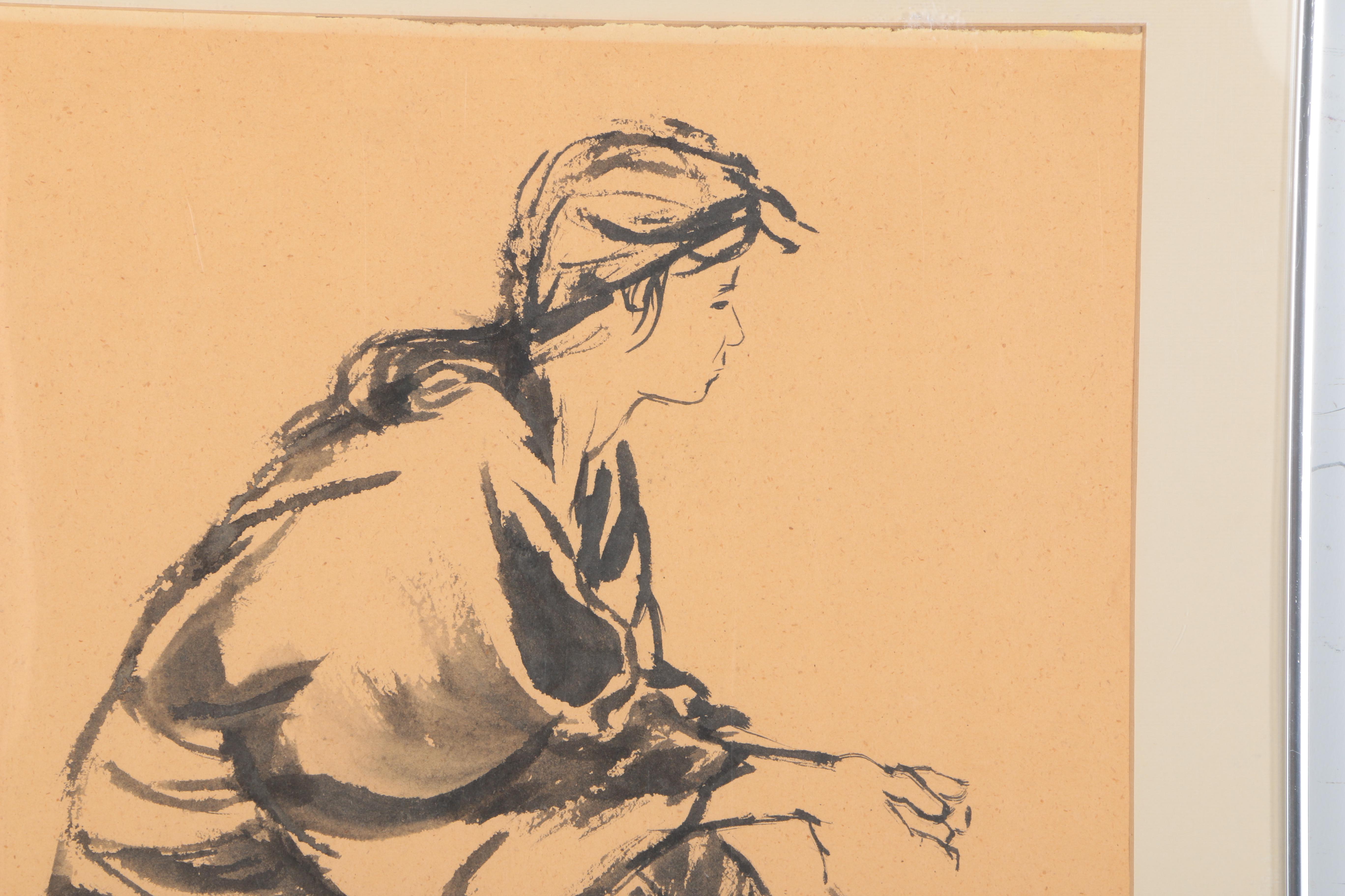 Ink Wash Figure Drawing