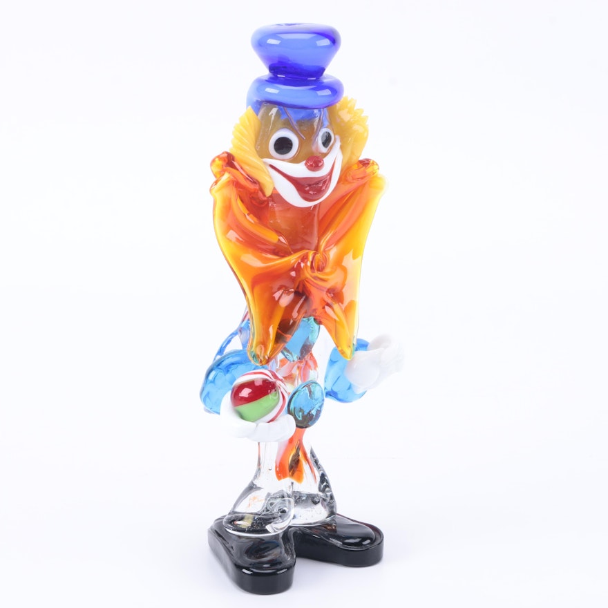 Murano-Style Art Glass Clown