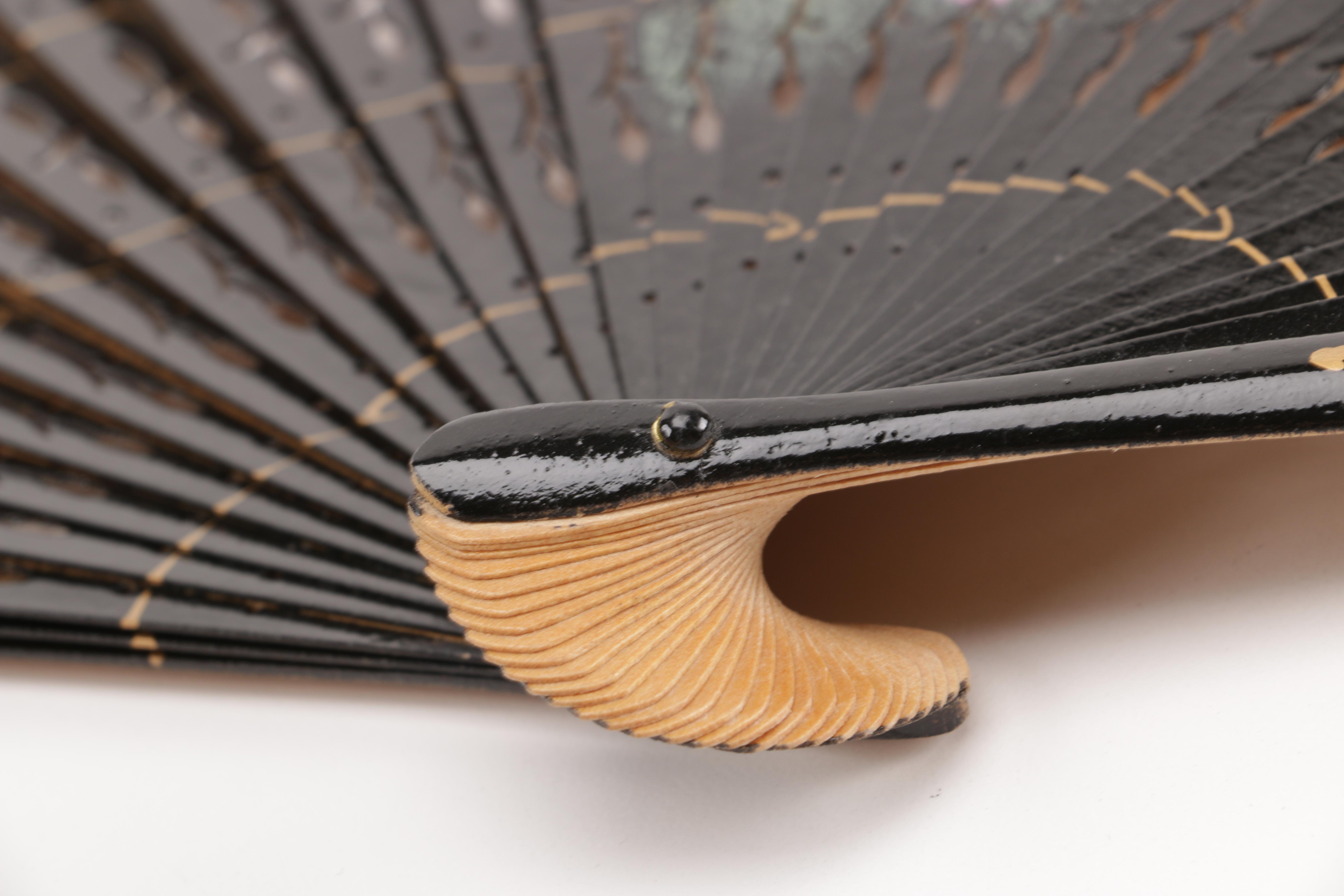 Floral Fans Including Stand