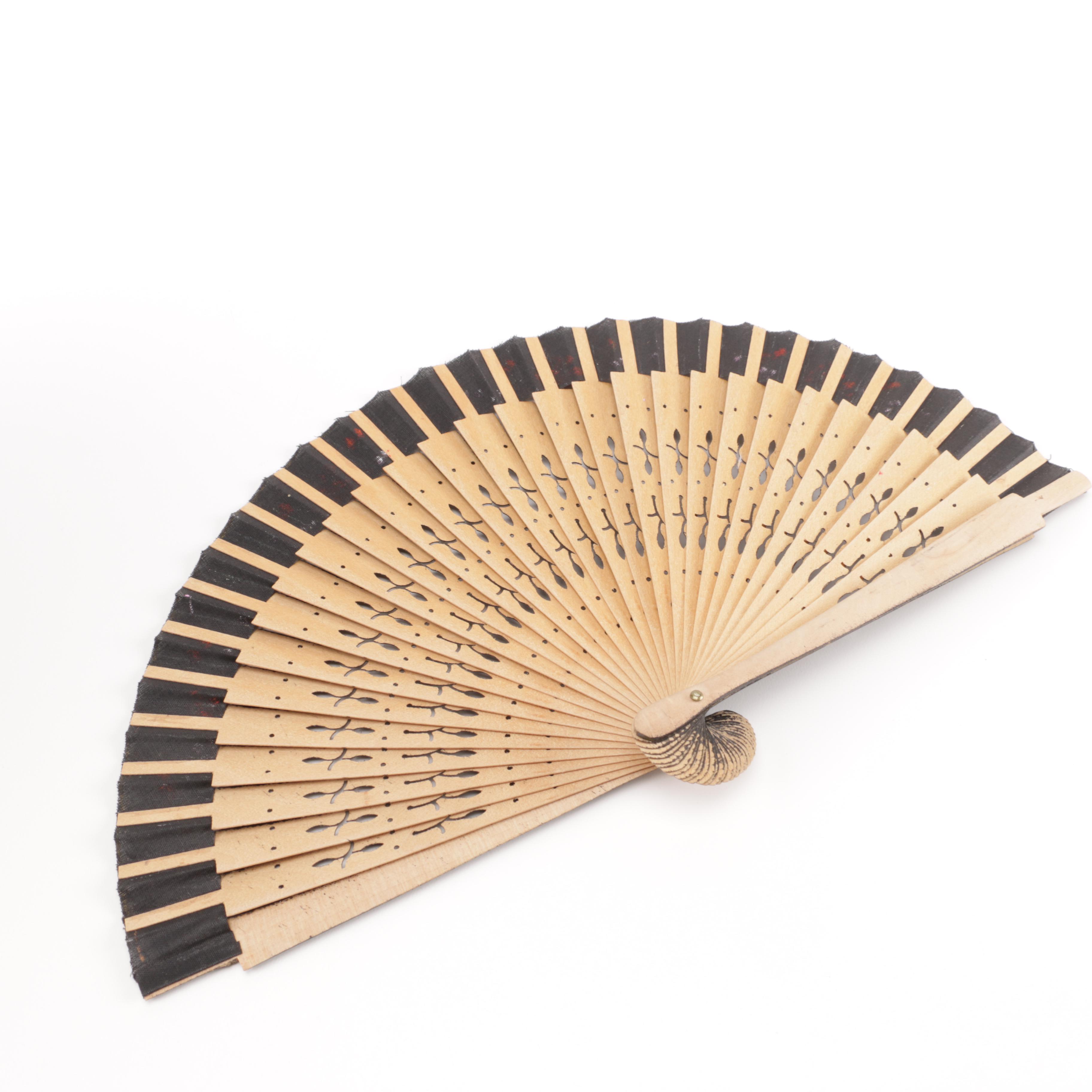 Floral Fans Including Stand