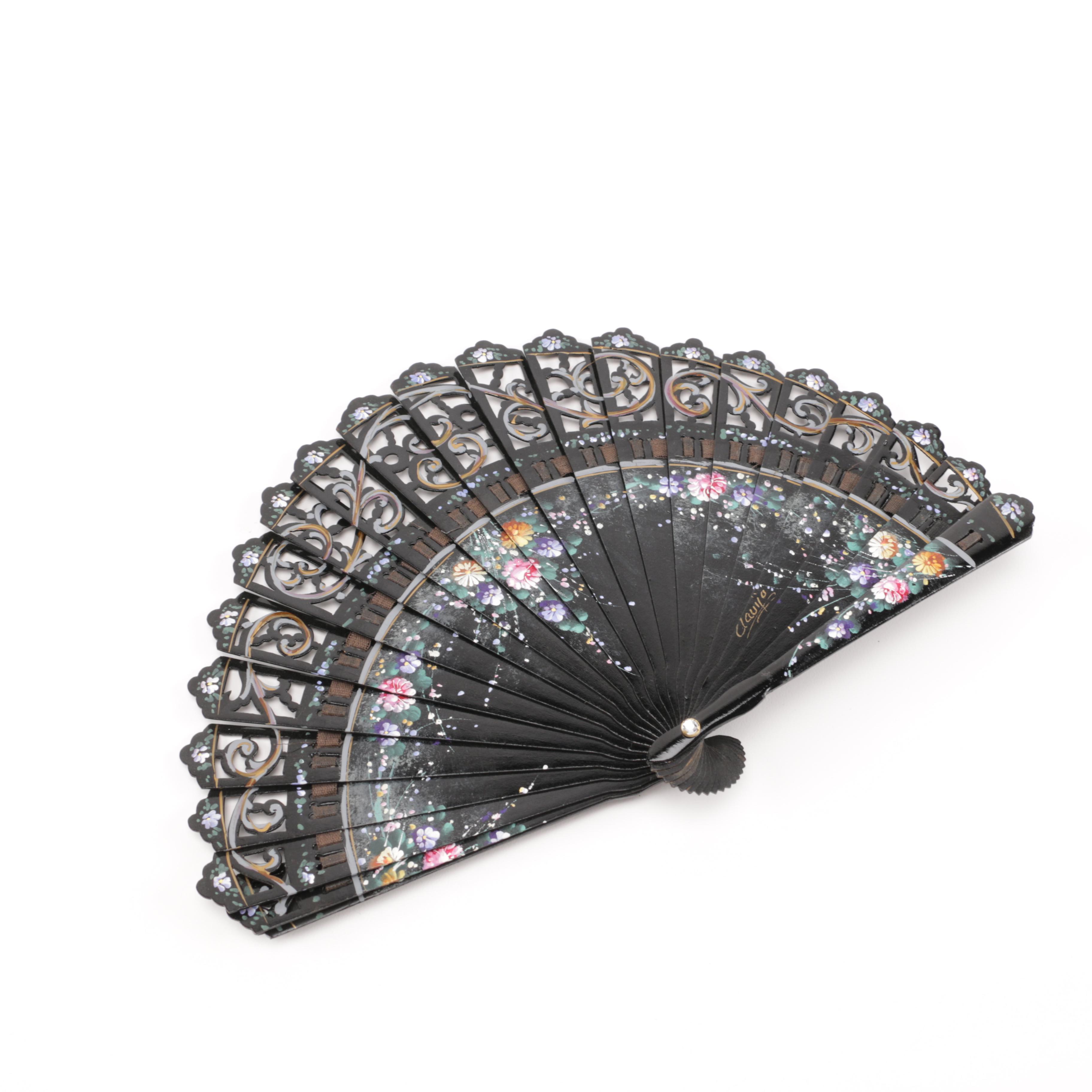 Floral Fans Including Stand