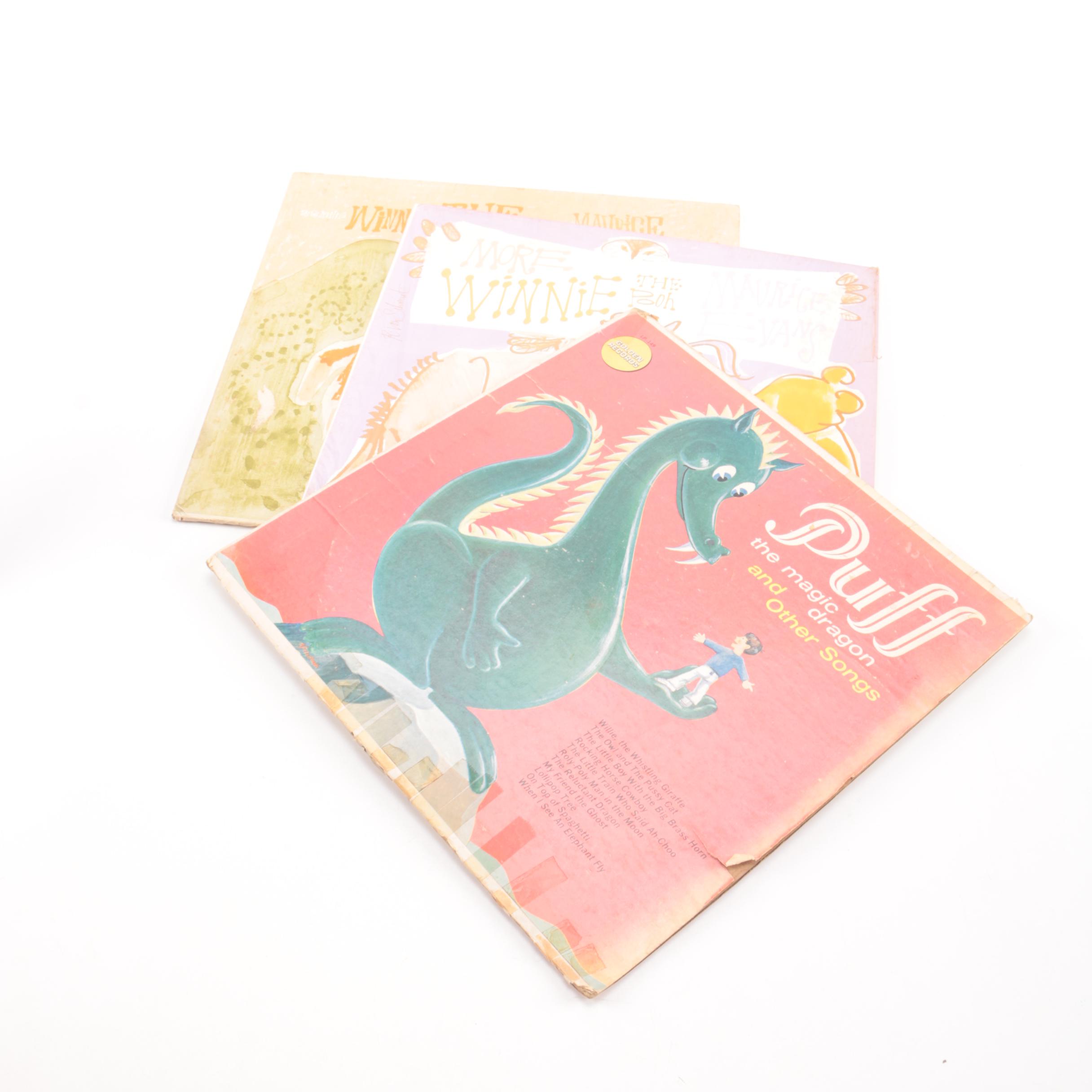 Vintage Children's Records Including Winnie-the-Pooh Read by Maurice Evans