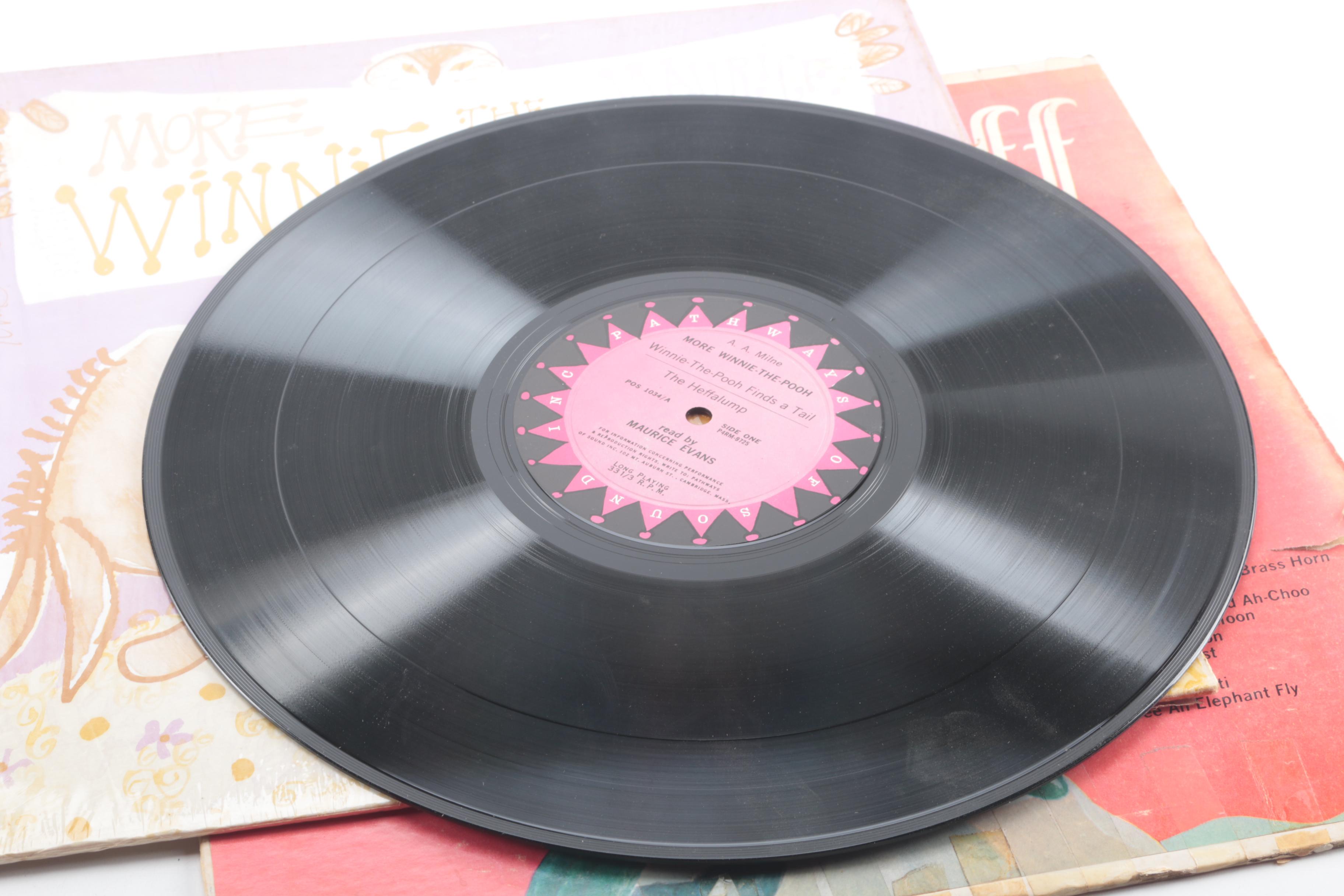 Vintage Children's Records Including Winnie-the-Pooh Read by Maurice Evans