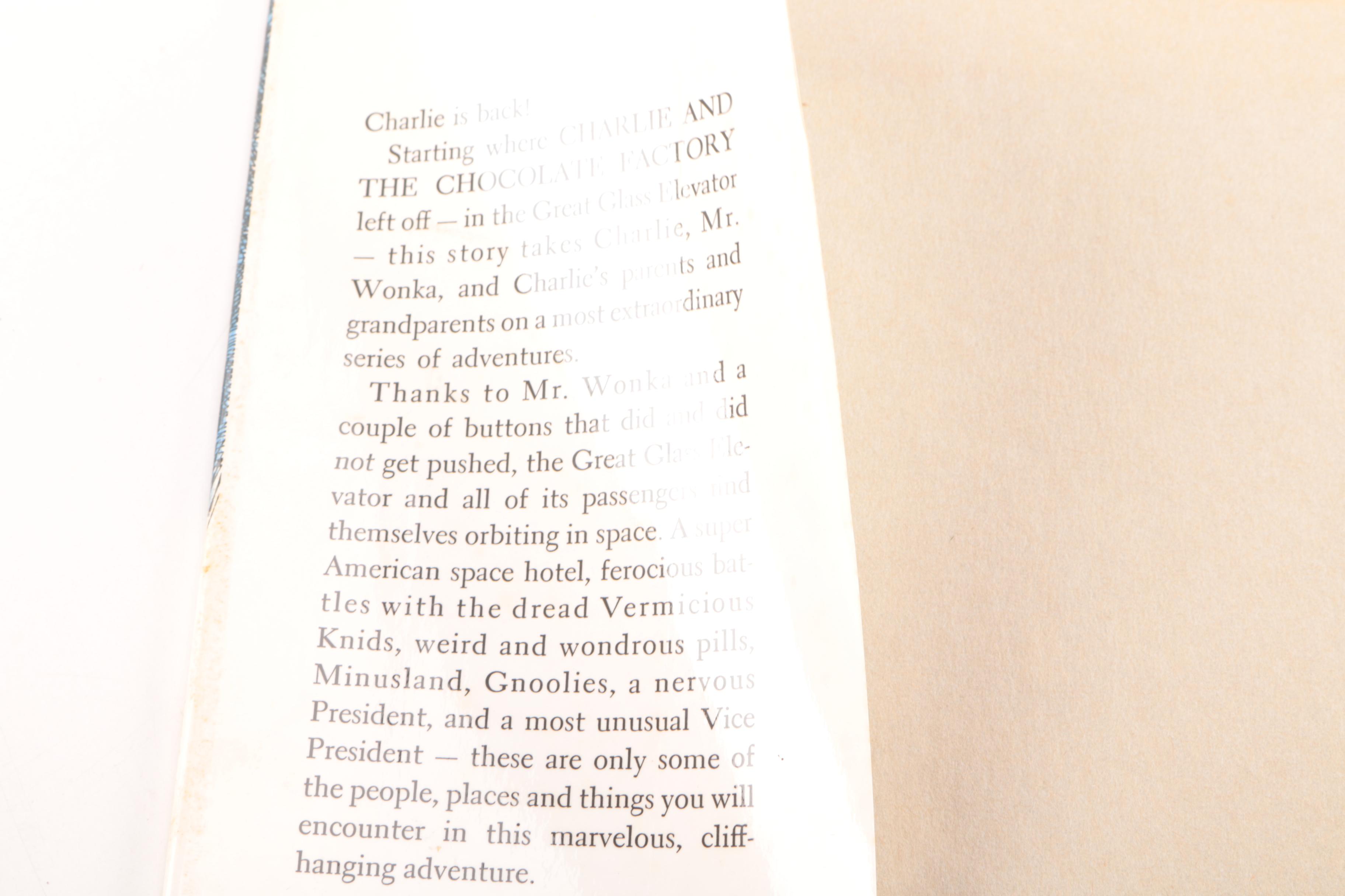 1972 First Edition "Charlie and the Great Glass Elevator" by Roald Dahl