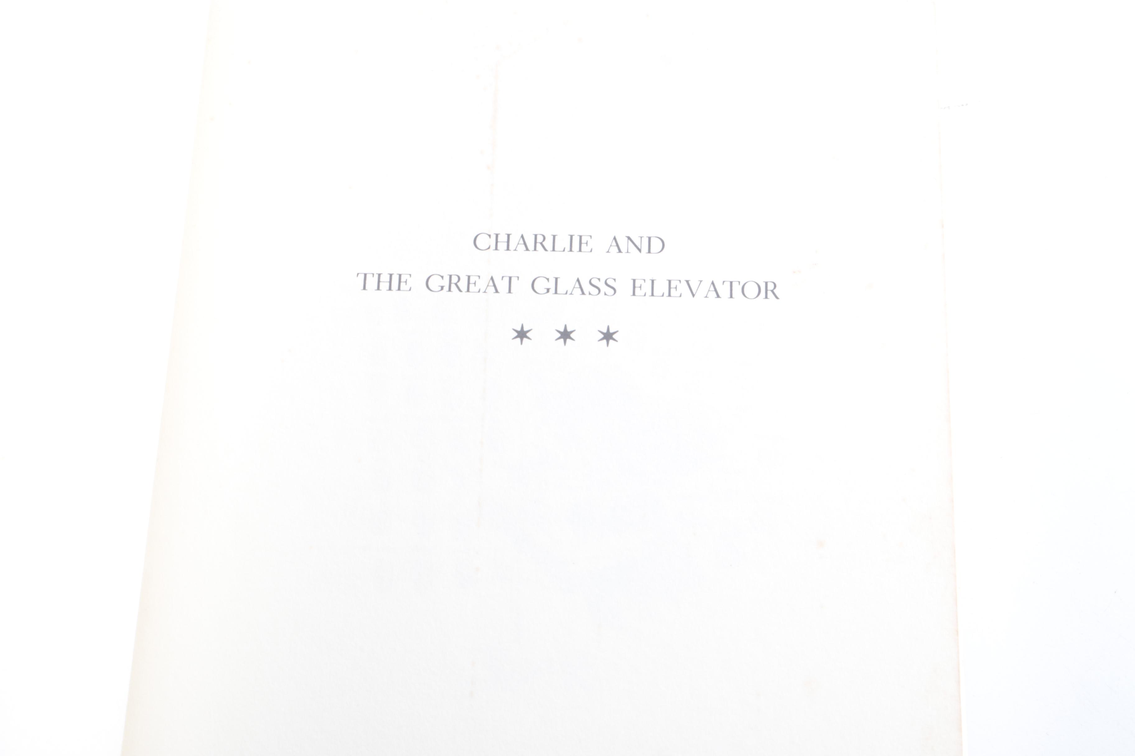 1972 First Edition "Charlie and the Great Glass Elevator" by Roald Dahl