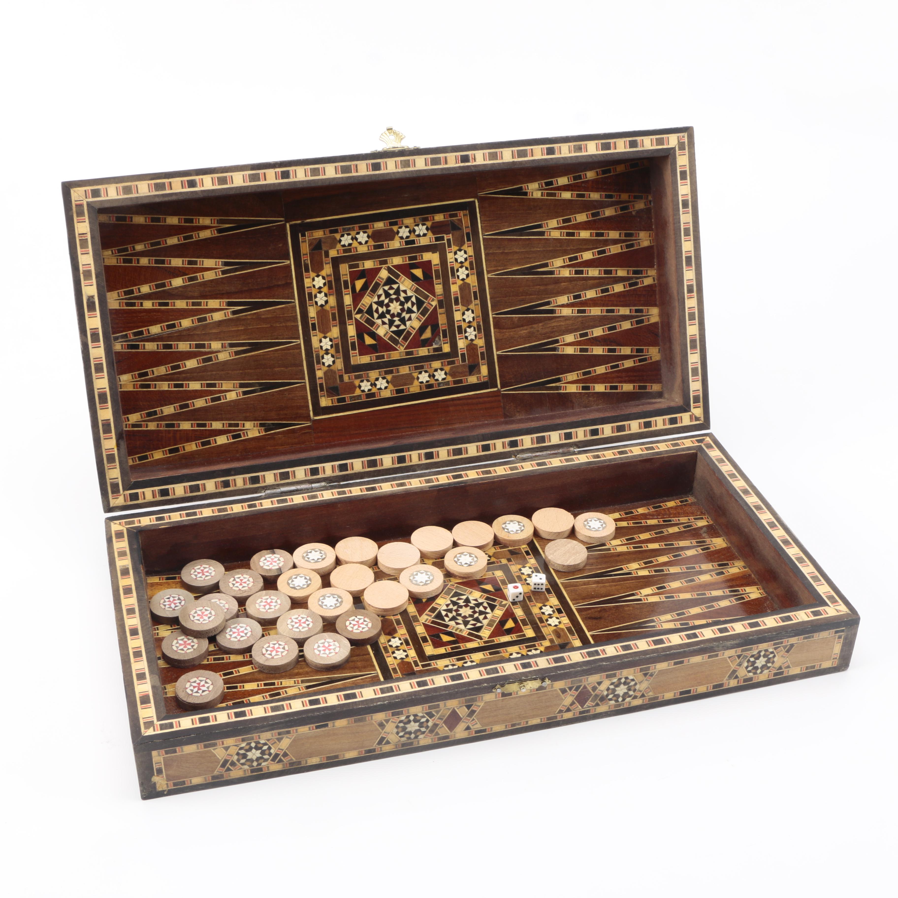 Backgammon Game in Wooden Case