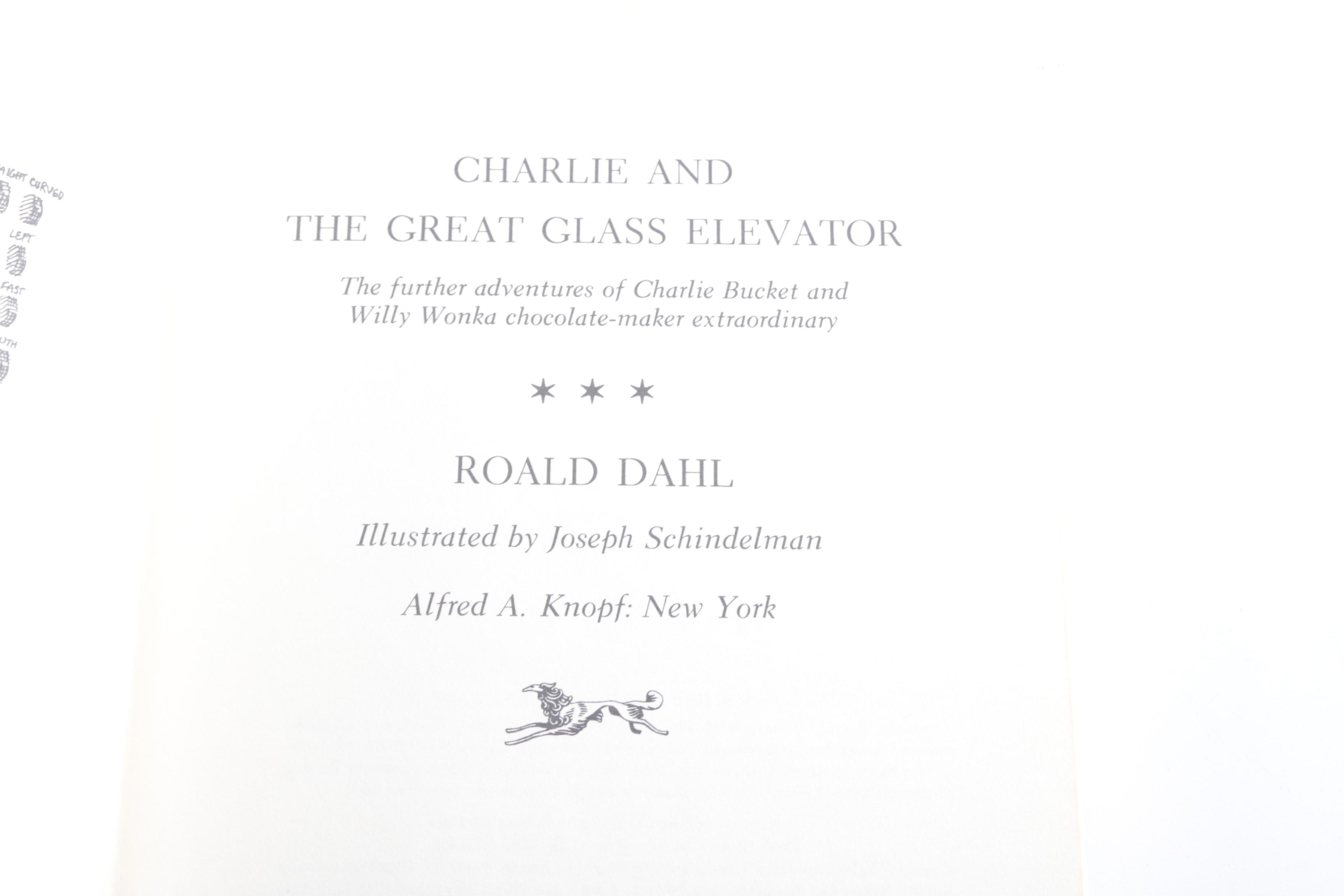 1972 First Edition "Charlie and the Great Glass Elevator" by Roald Dahl