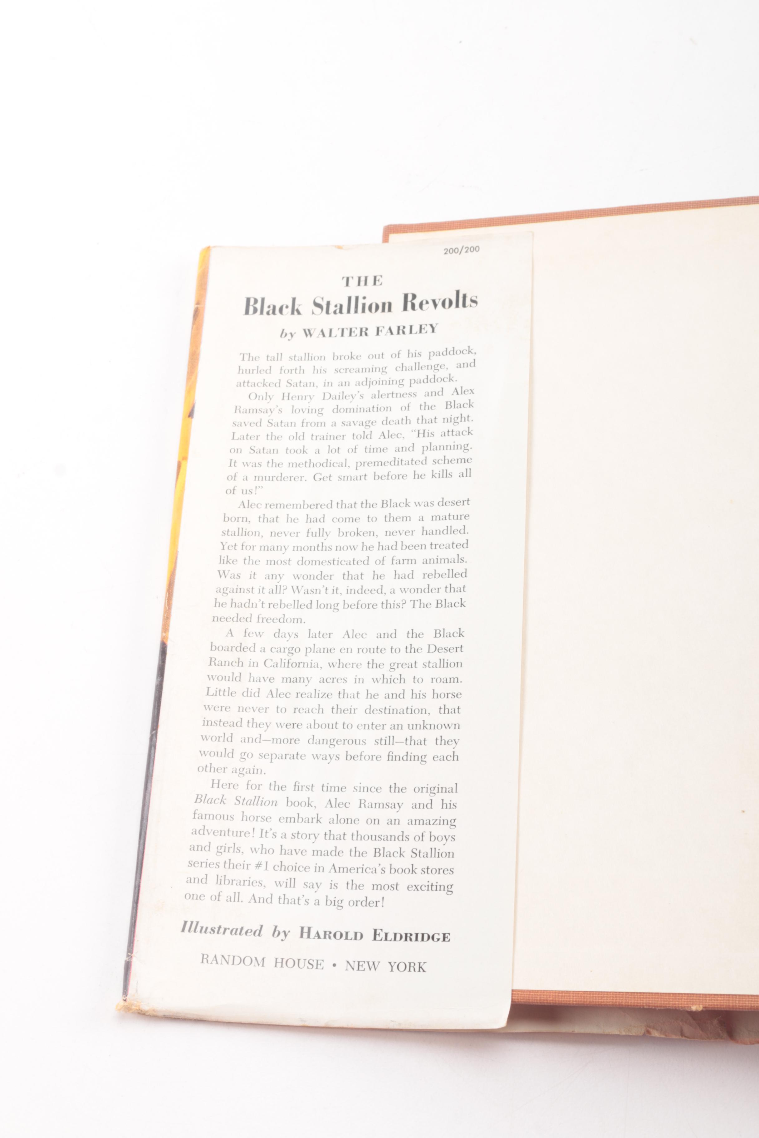1953 First Printing "The Black Stallion Revolts" by Walter Farley