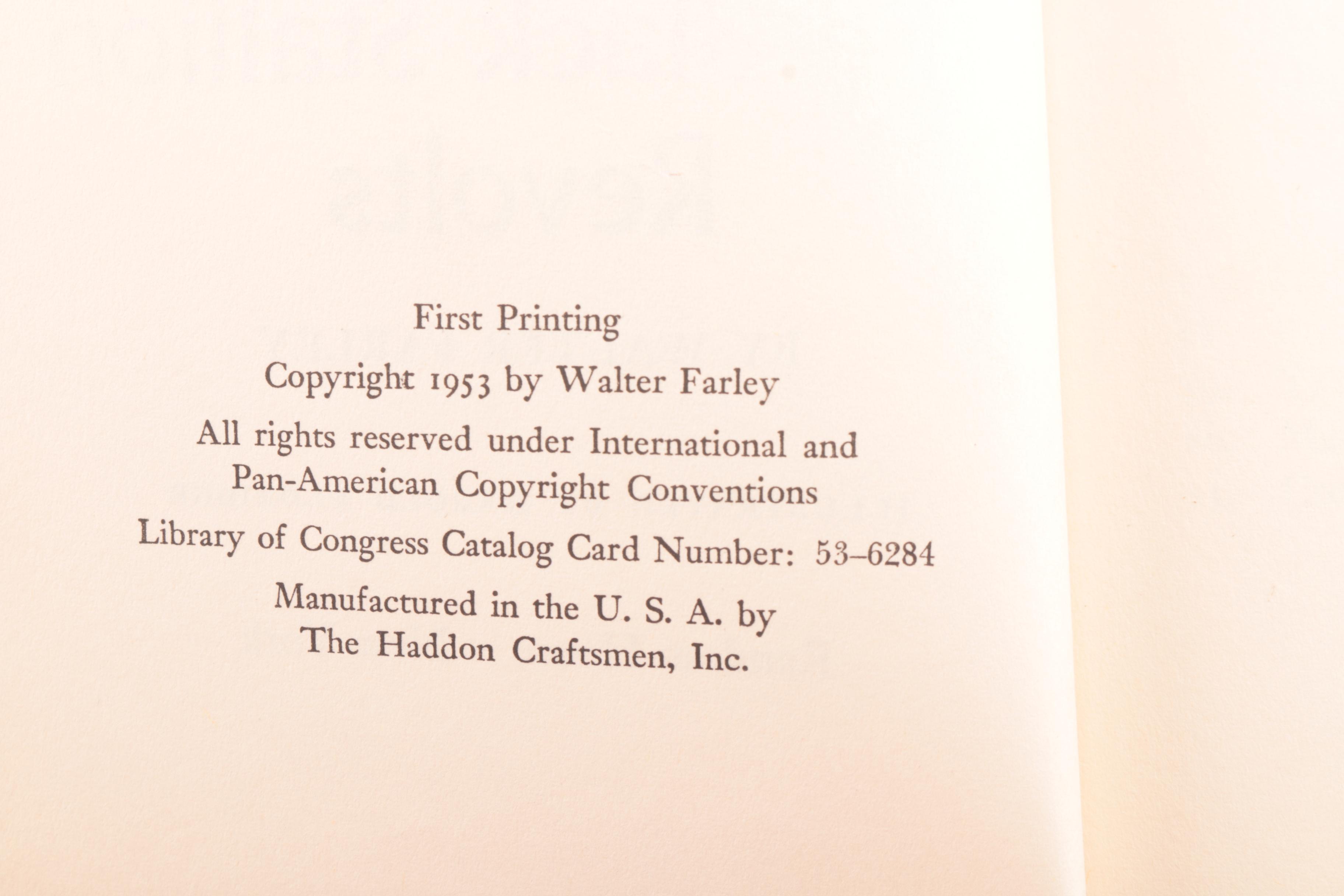 1953 First Printing "The Black Stallion Revolts" by Walter Farley