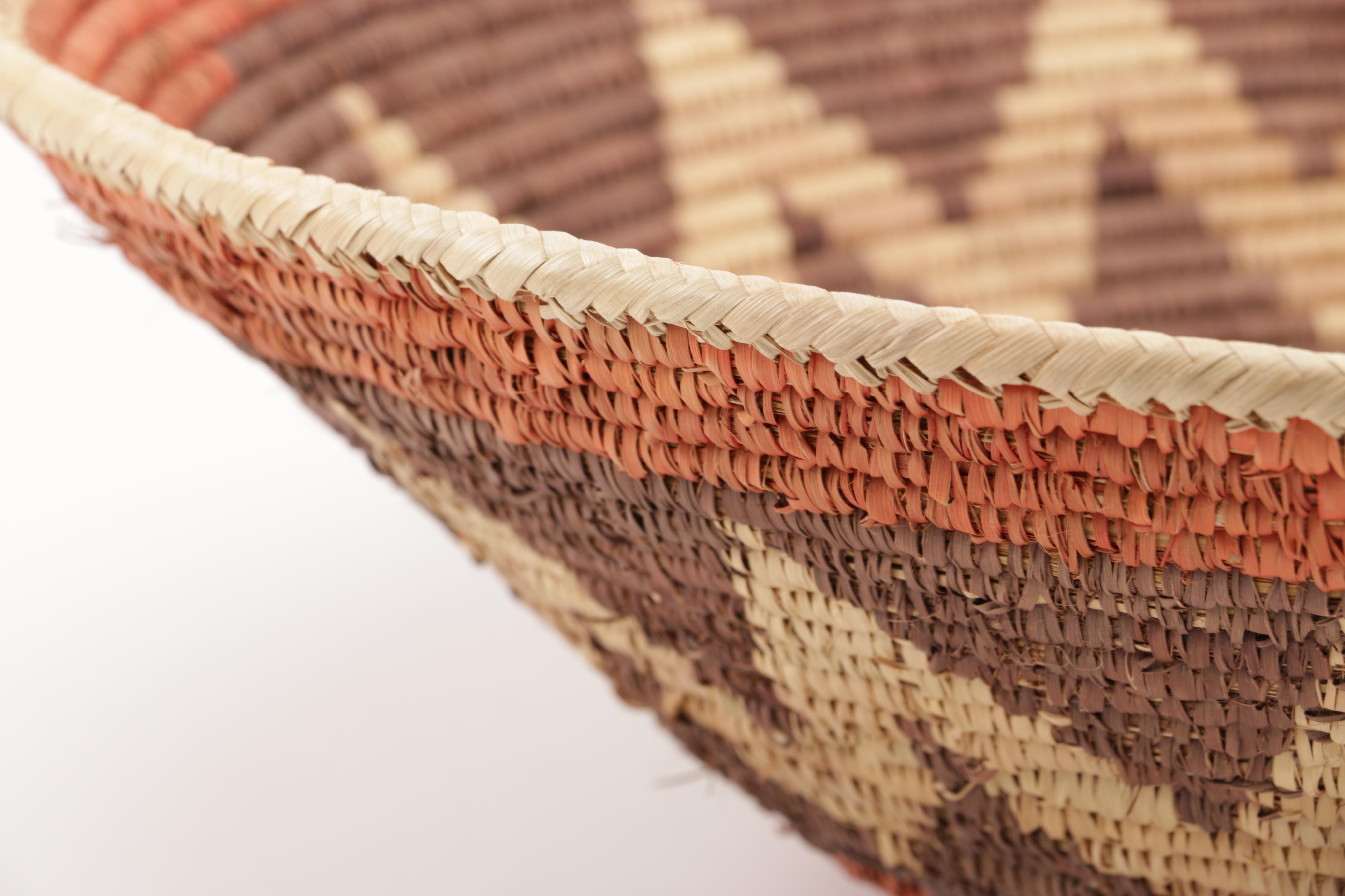 Hopi Style Woven Wicker Coil Basket