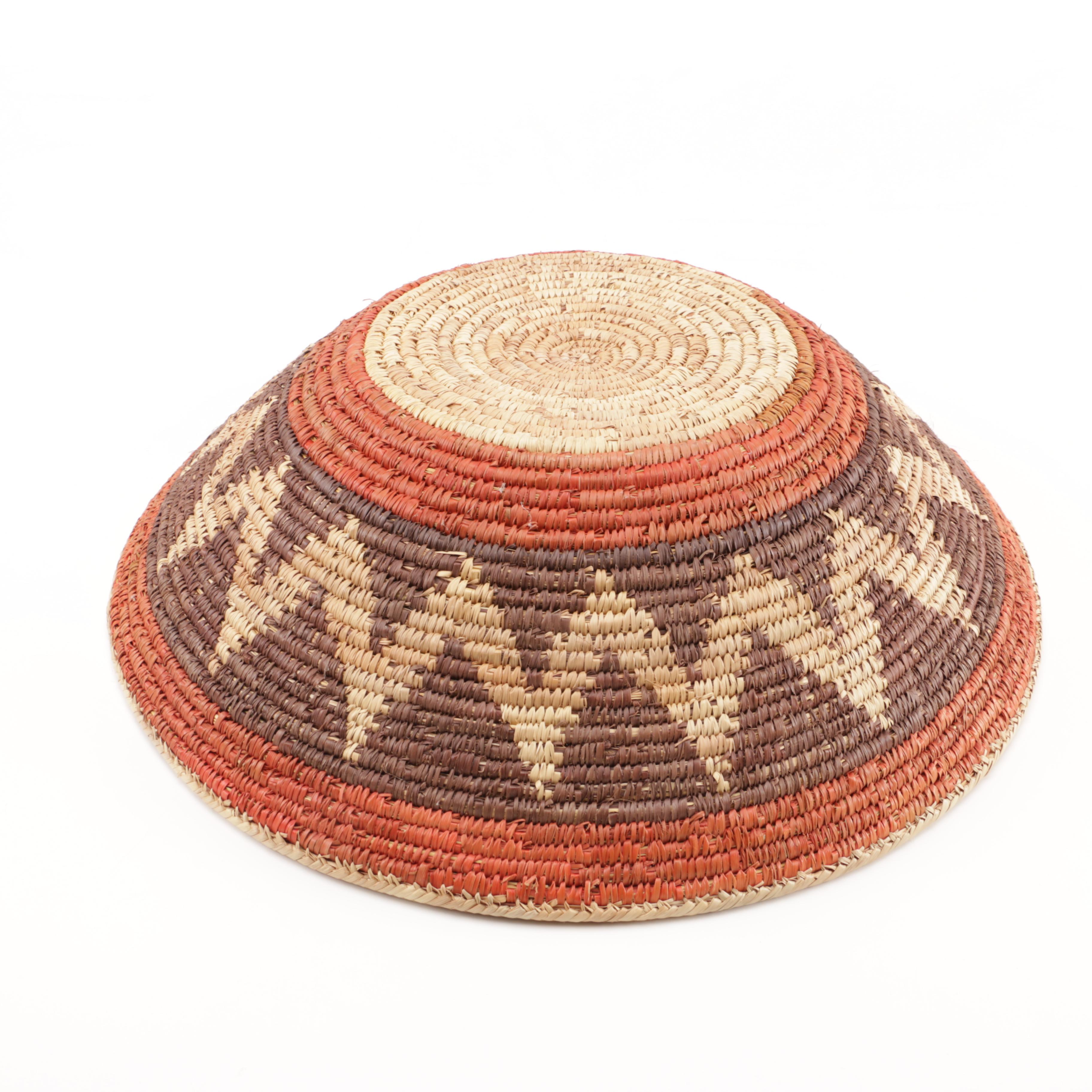 Hopi Style Woven Wicker Coil Basket