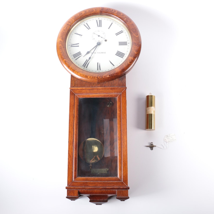 Seth Thomas Oak Pendulum Wall Clock