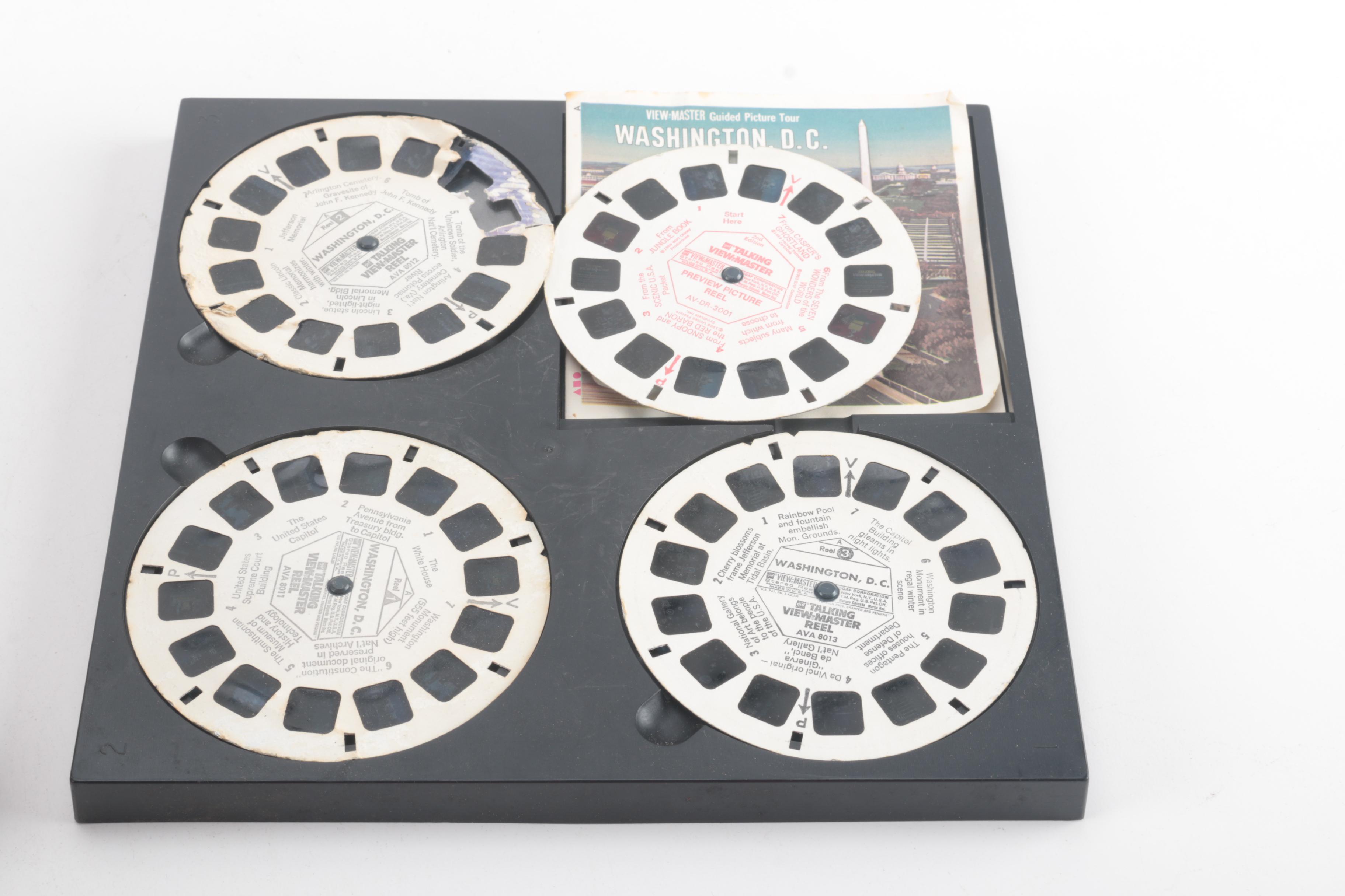 Vintage Talking View Master and Fisher Price Music Box Movie Camera