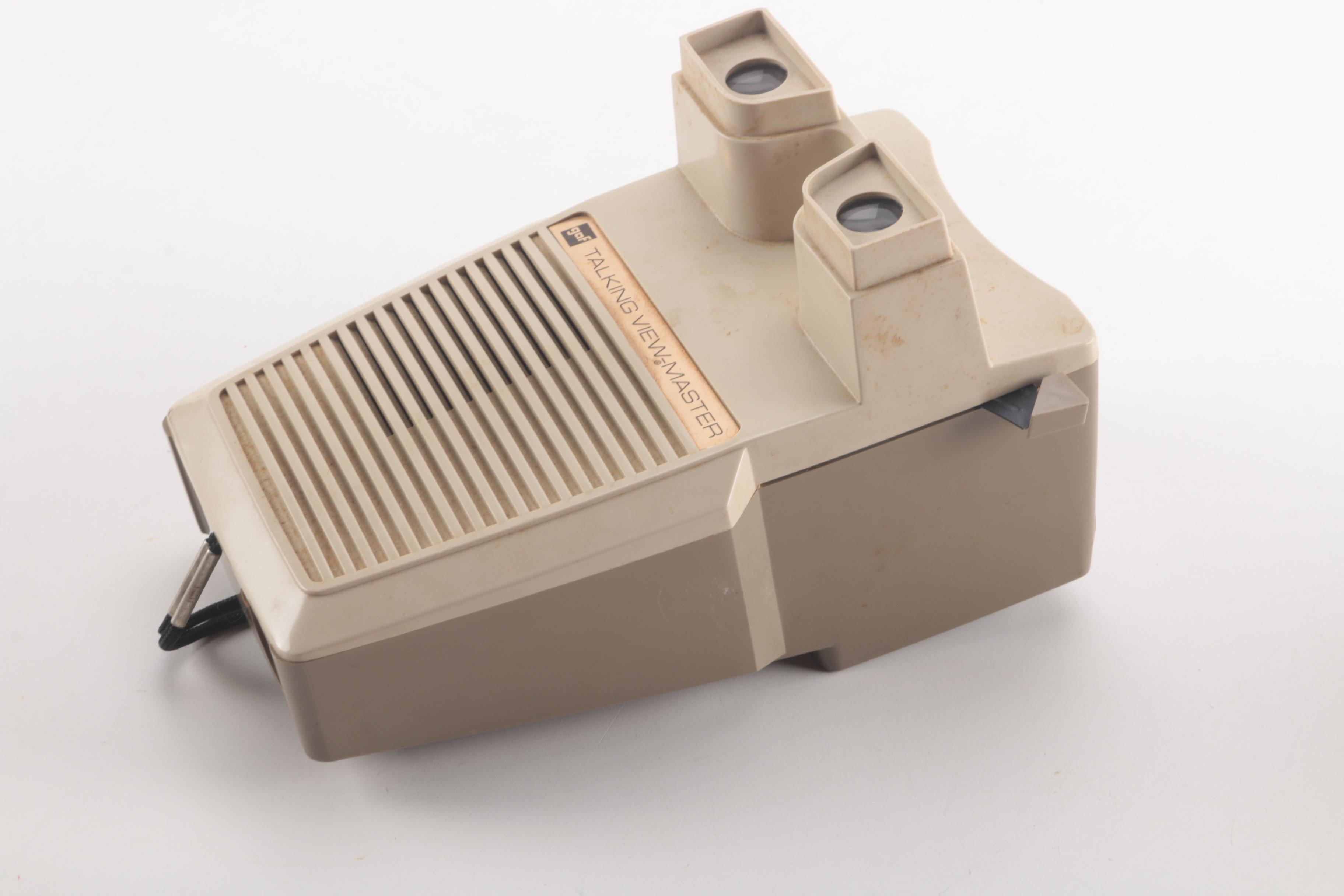 Vintage Talking View Master and Fisher Price Music Box Movie Camera