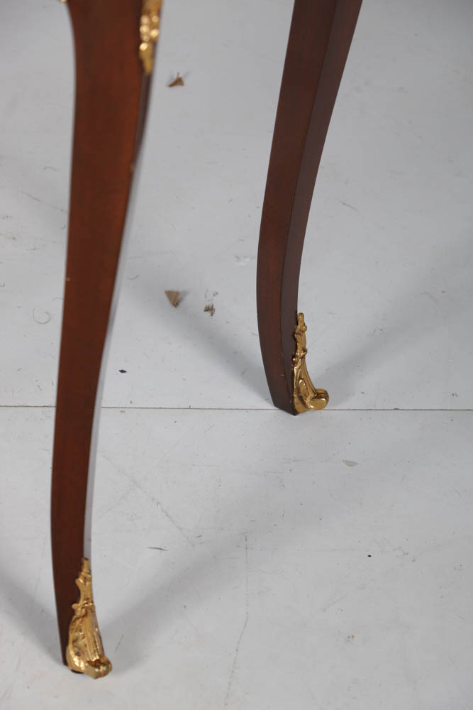 Contemporary Louis XV Style Demi-lune Inlaid Console Table