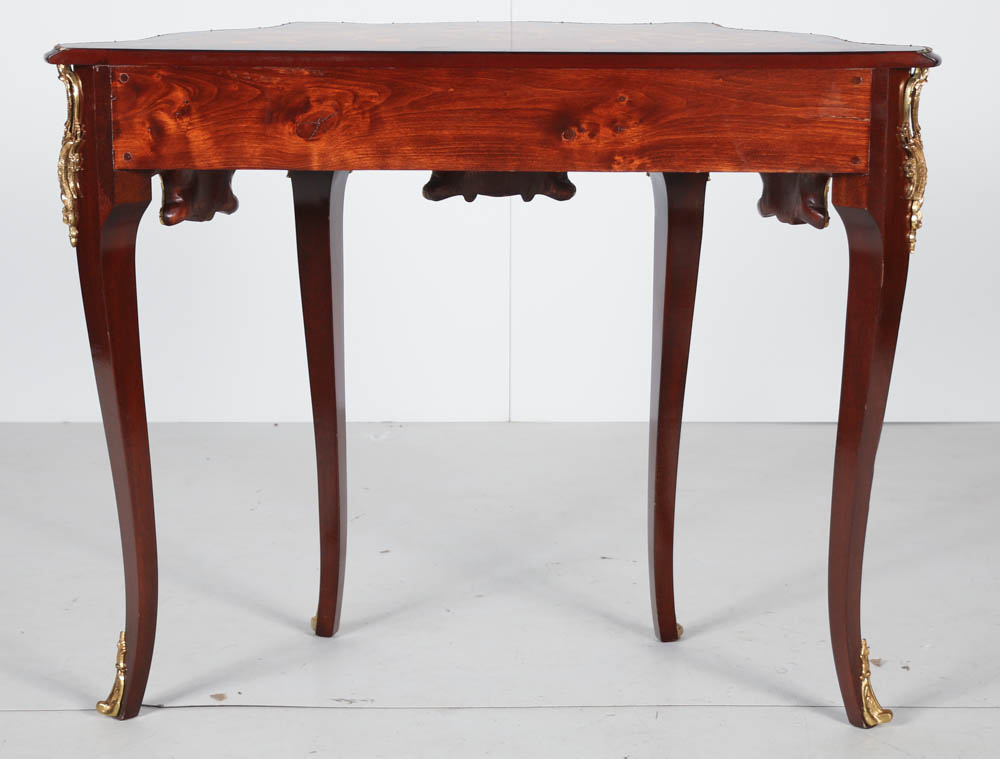 Contemporary Louis XV Style Demi-lune Inlaid Console Table
