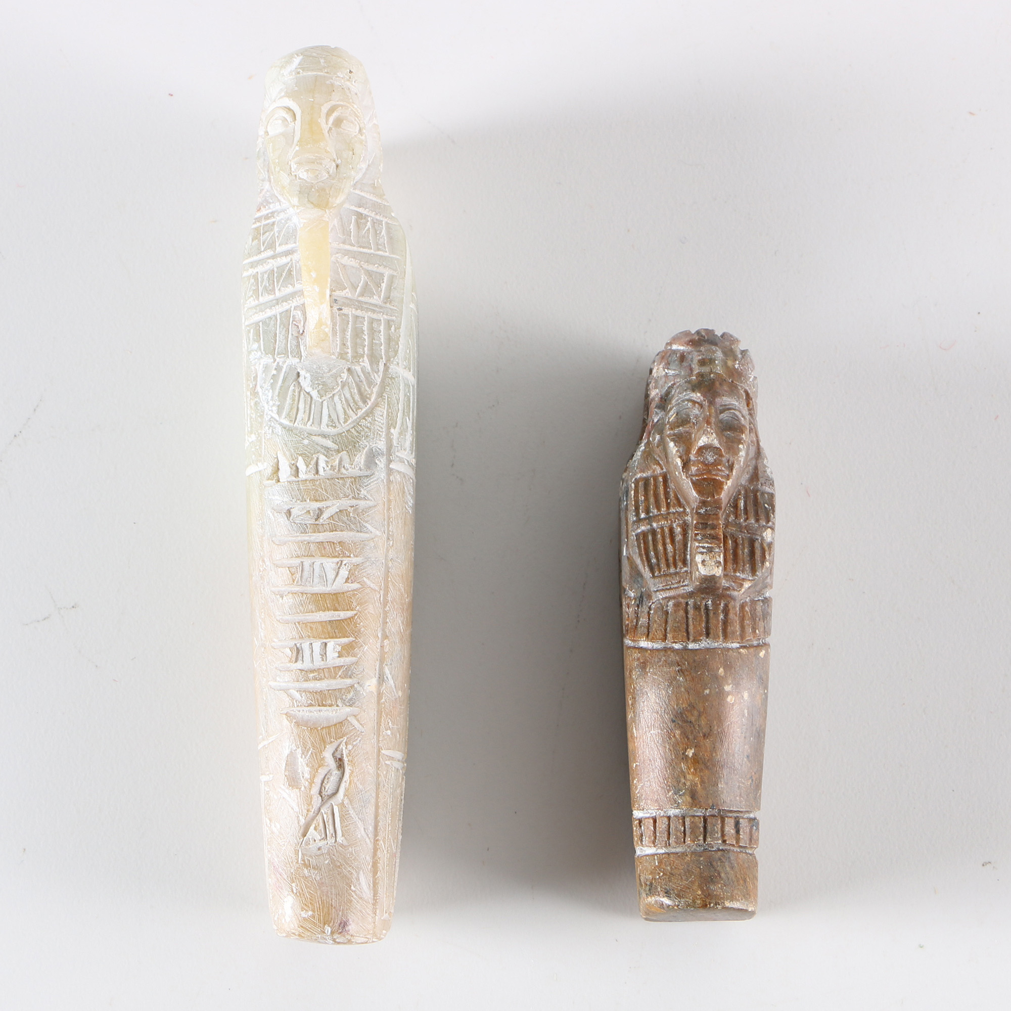 Carved Soapstone Sarcophagus Figurines