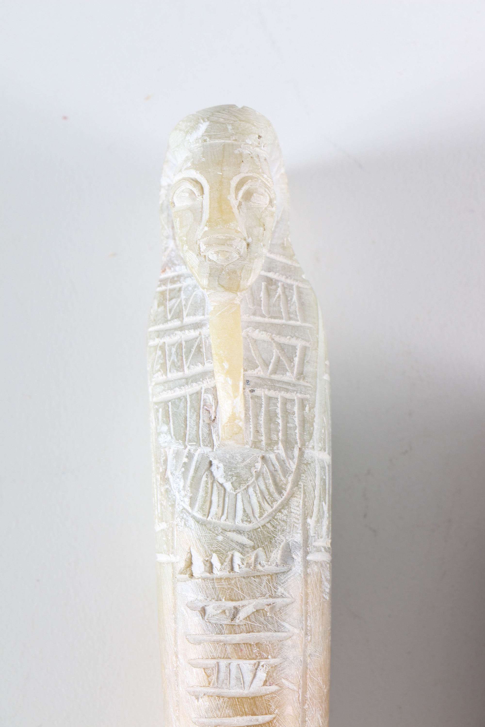 Carved Soapstone Sarcophagus Figurines
