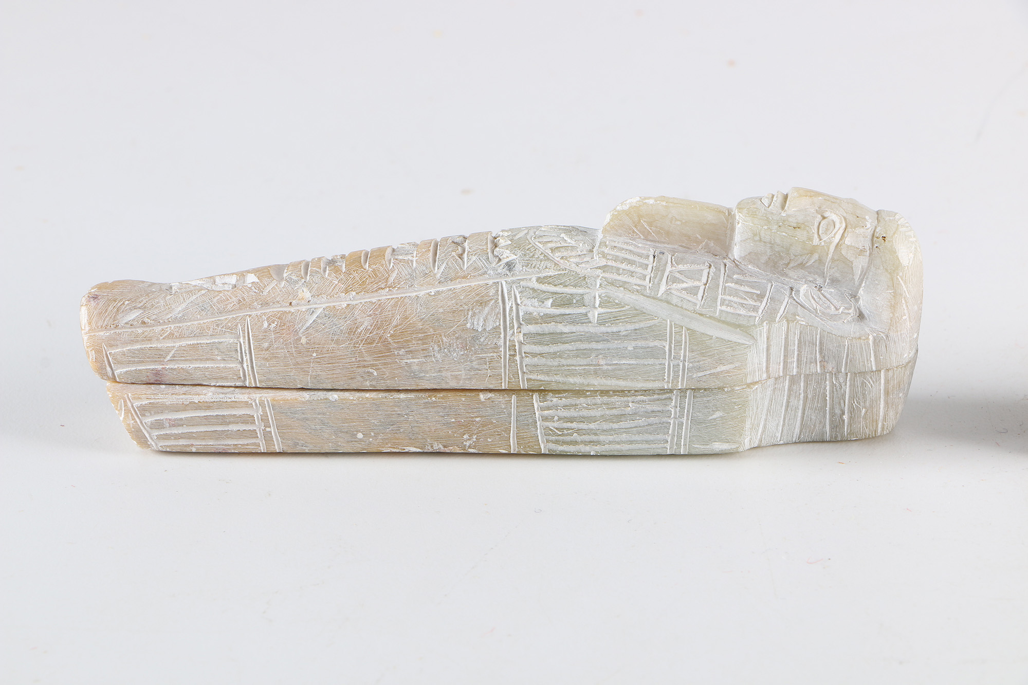 Carved Soapstone Sarcophagus Figurines
