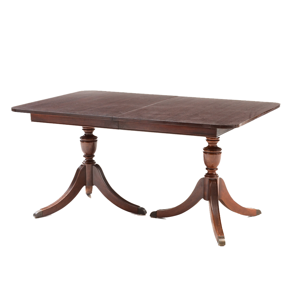 Duncan Phyfe Style Mahogany Dining Table