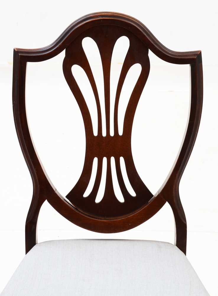Vintage Hepplewhite Style Shield Back Dining Chairs
