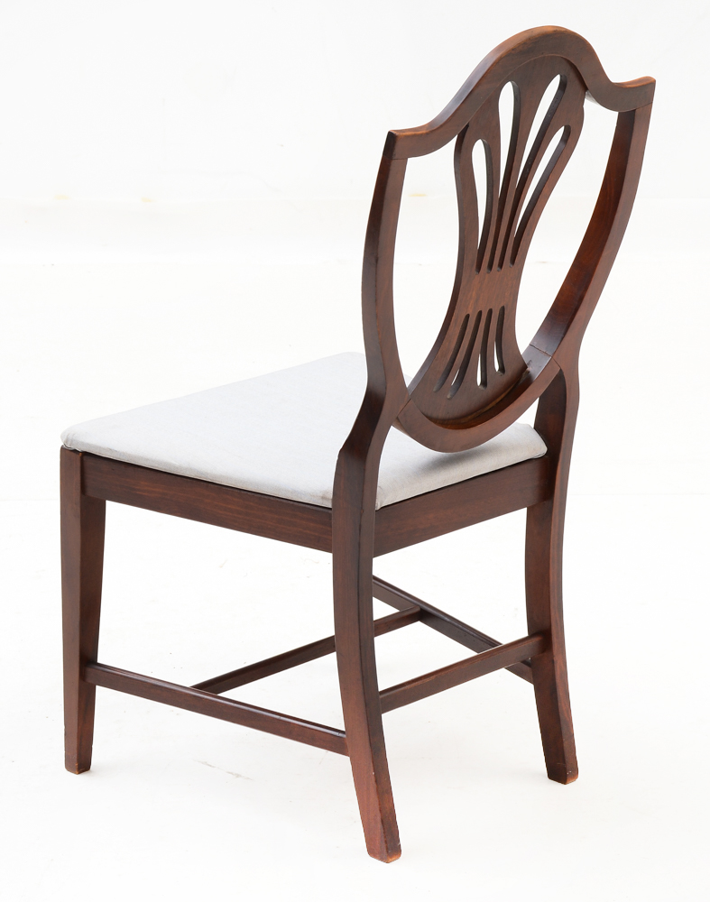 Vintage Hepplewhite Style Shield Back Dining Chairs