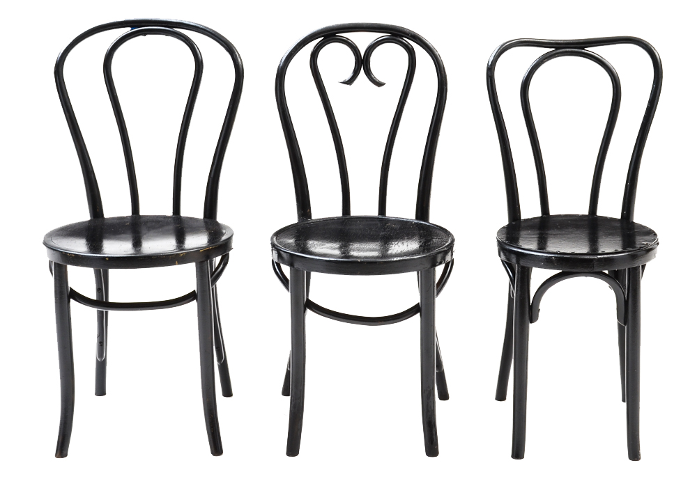 Black Bentwood Ice Cream Parlor Chairs