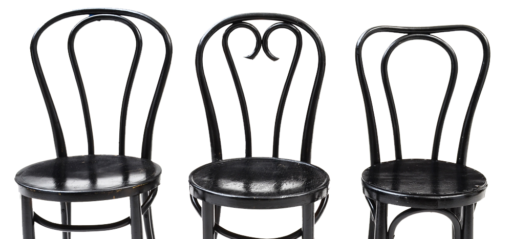 Black Bentwood Ice Cream Parlor Chairs
