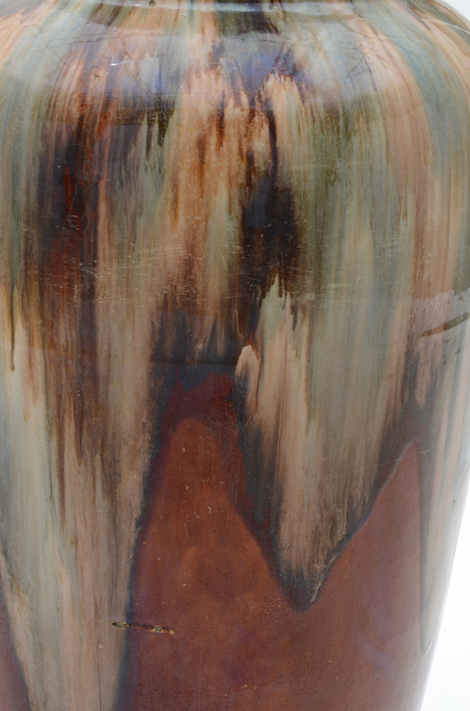 Ceramic Baluster Form Drip Glaze Floor Vase