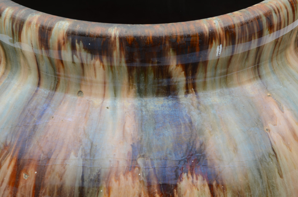 Ceramic Baluster Form Drip Glaze Floor Vase