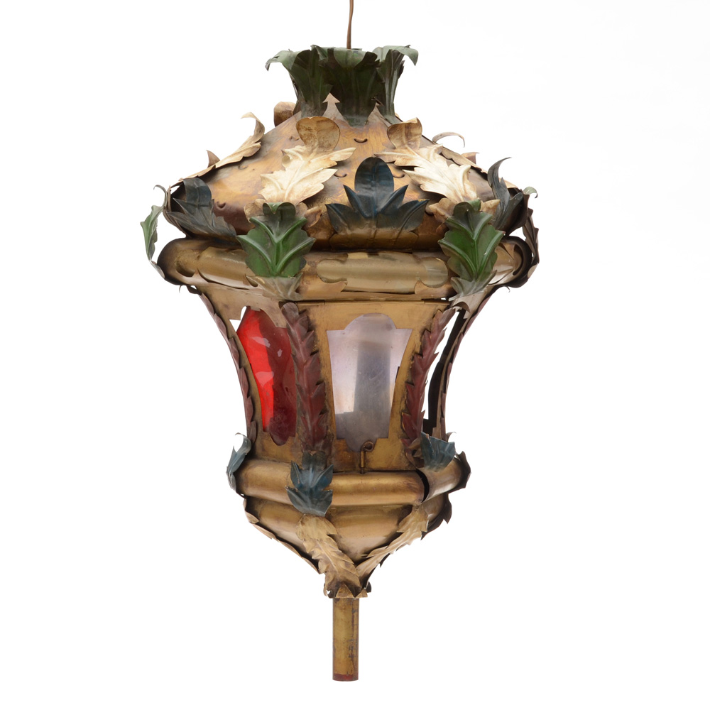 Vintage Italian Tole Painted Lantern